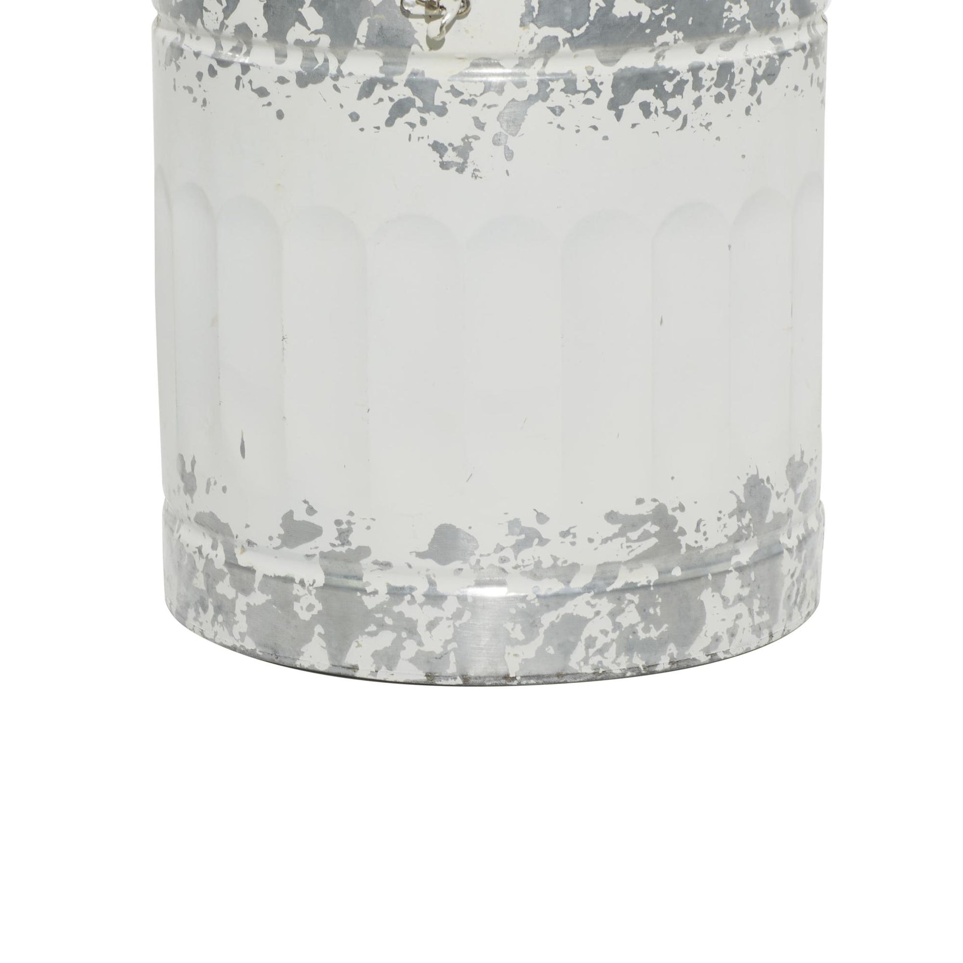 Set of 2 White Metal Decorative Vase