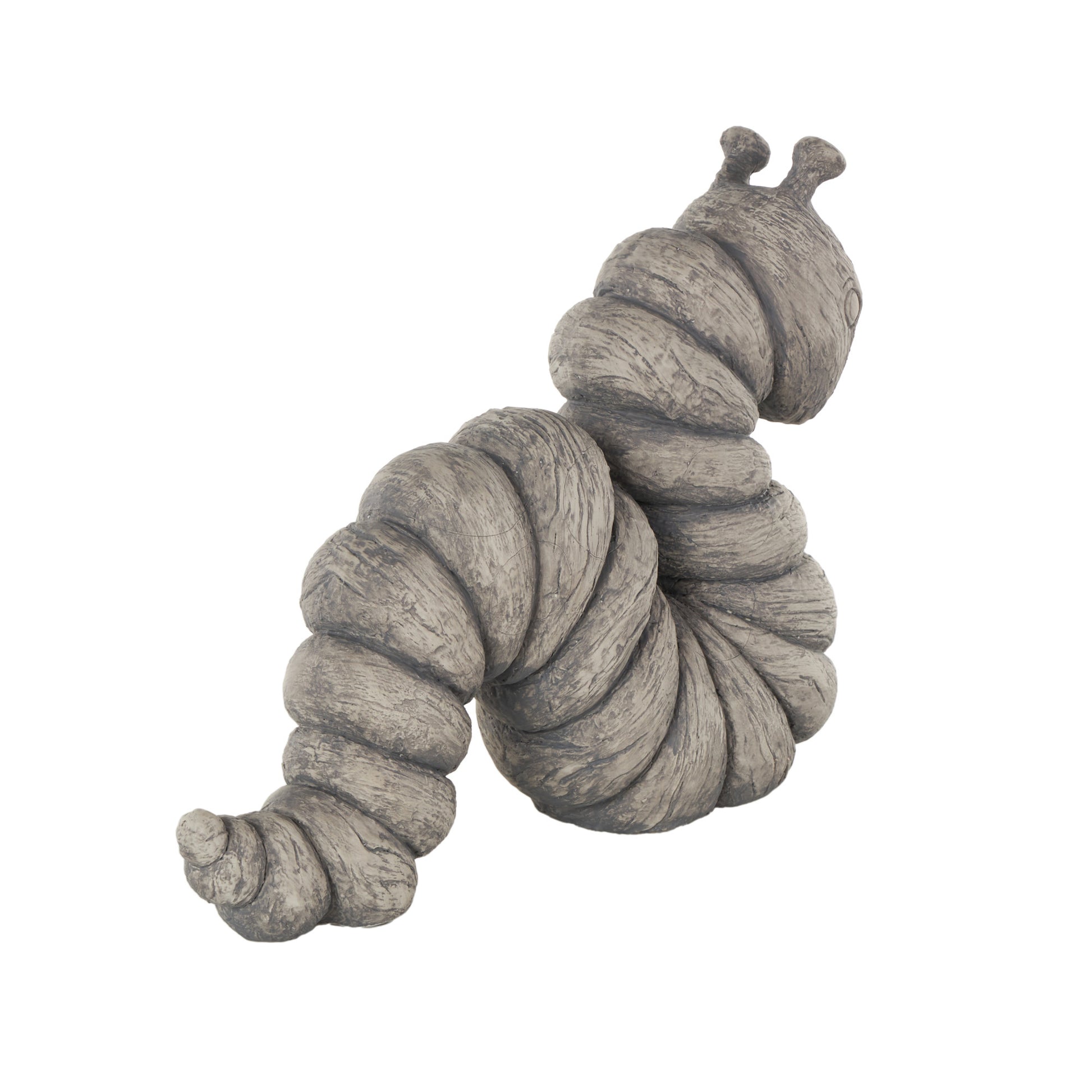 Worm Gray Polyresin Textured Decorative Sculpture