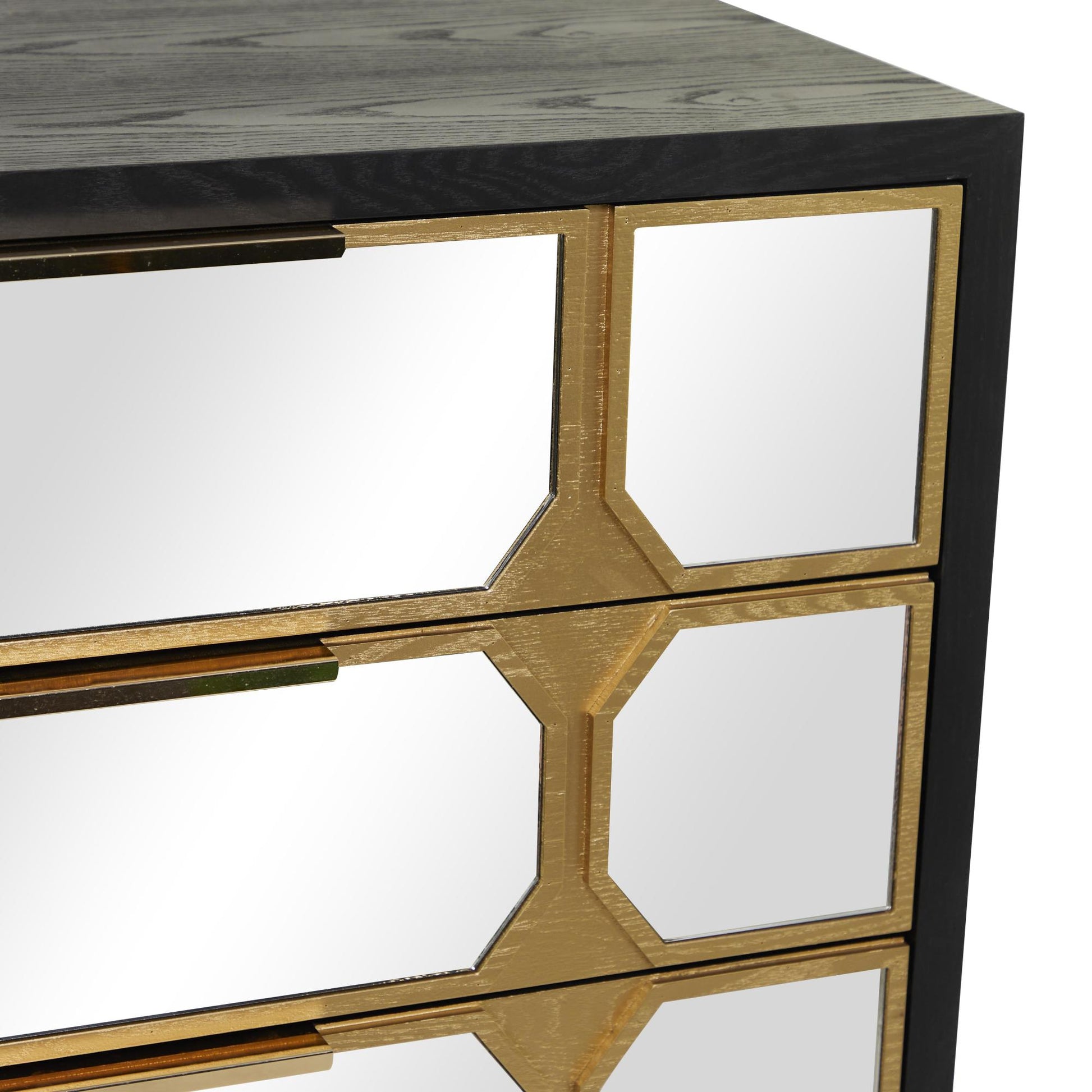 Wooden 3 Drawer Room Cabinet with Mirrored Front