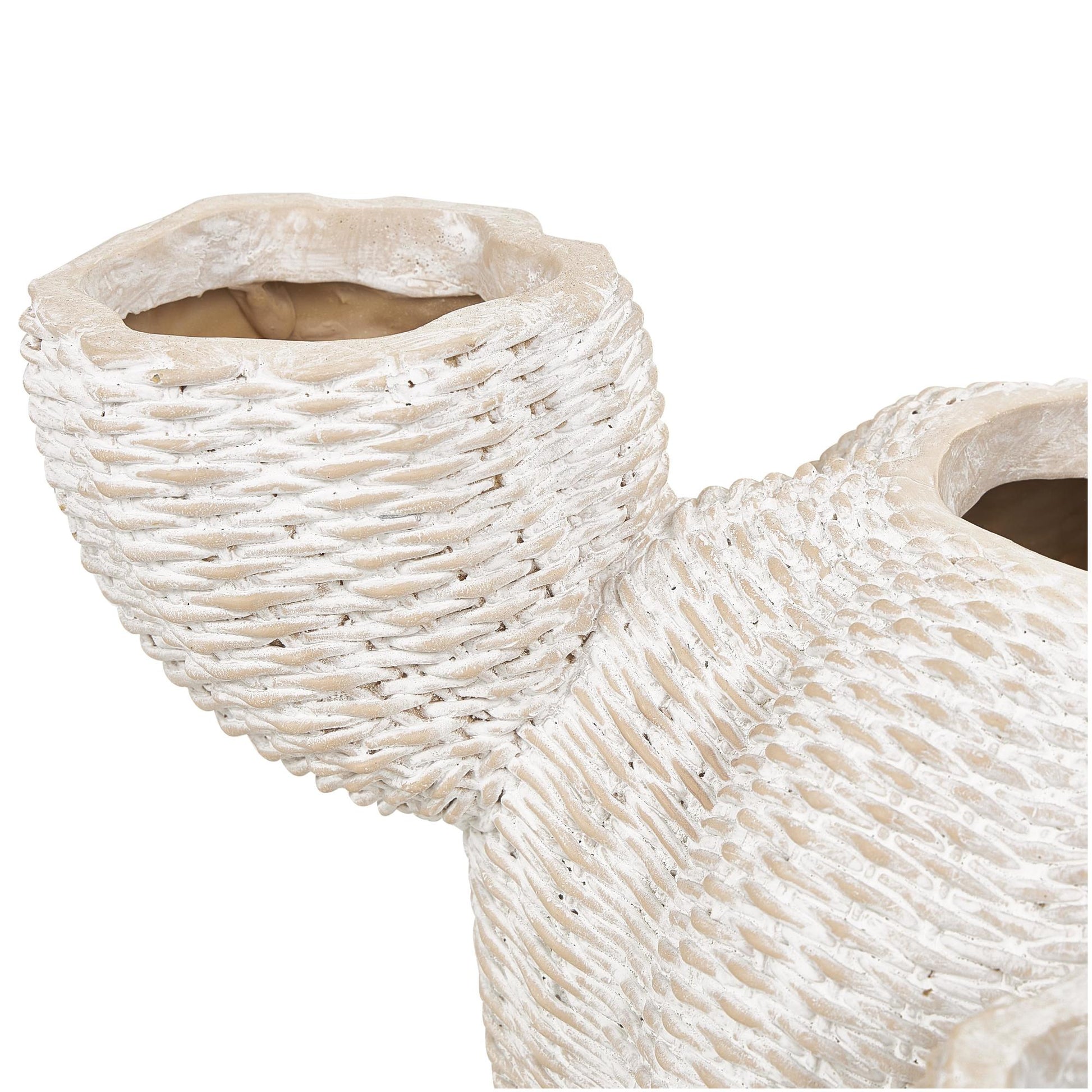 Cactus Cream Resin Wide Textured Indoor Outdoor Planter