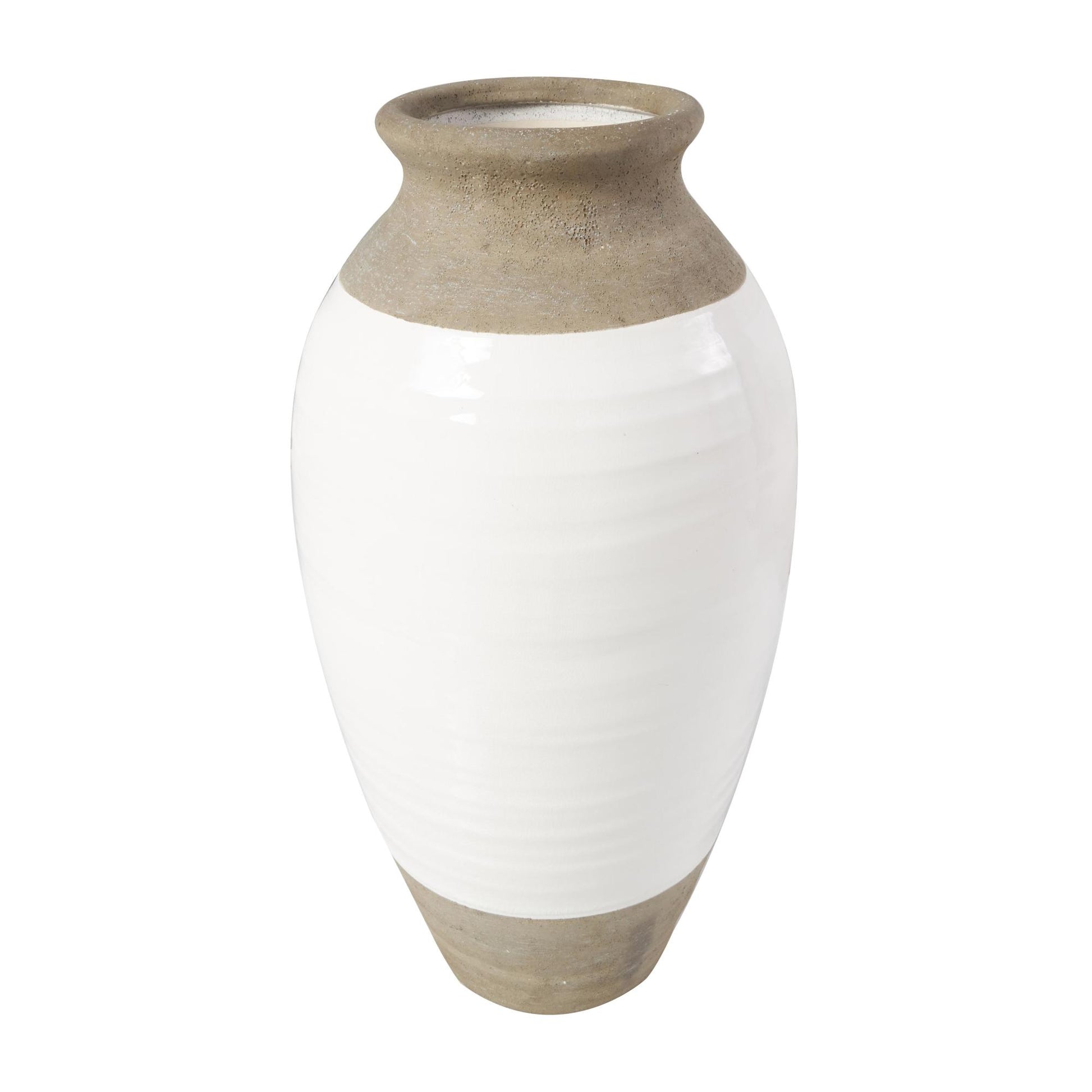 Gray Ceramic Decorative Vase with White Body