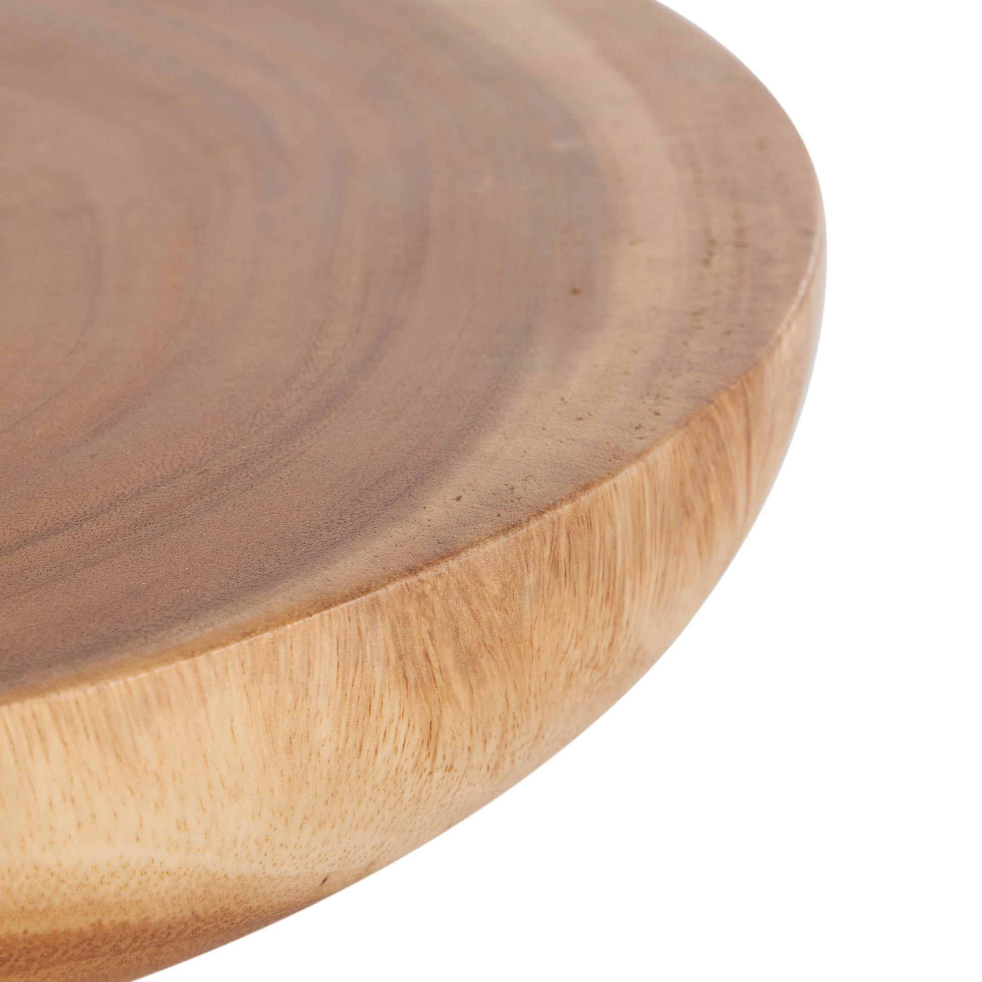 Brown Teak Wood Handmade Large Decorative Bowl with Elevated Base