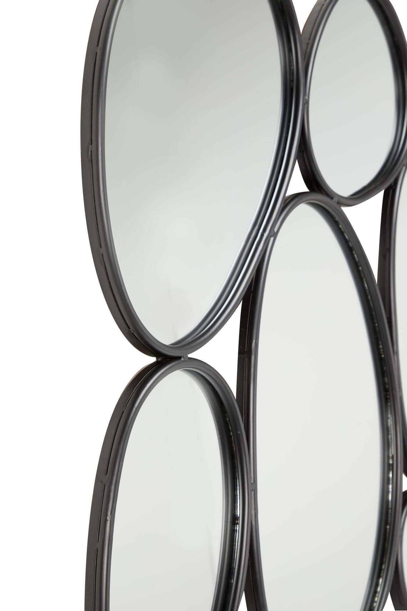 Black Metal Bubble Cluster Room Wall Mirror