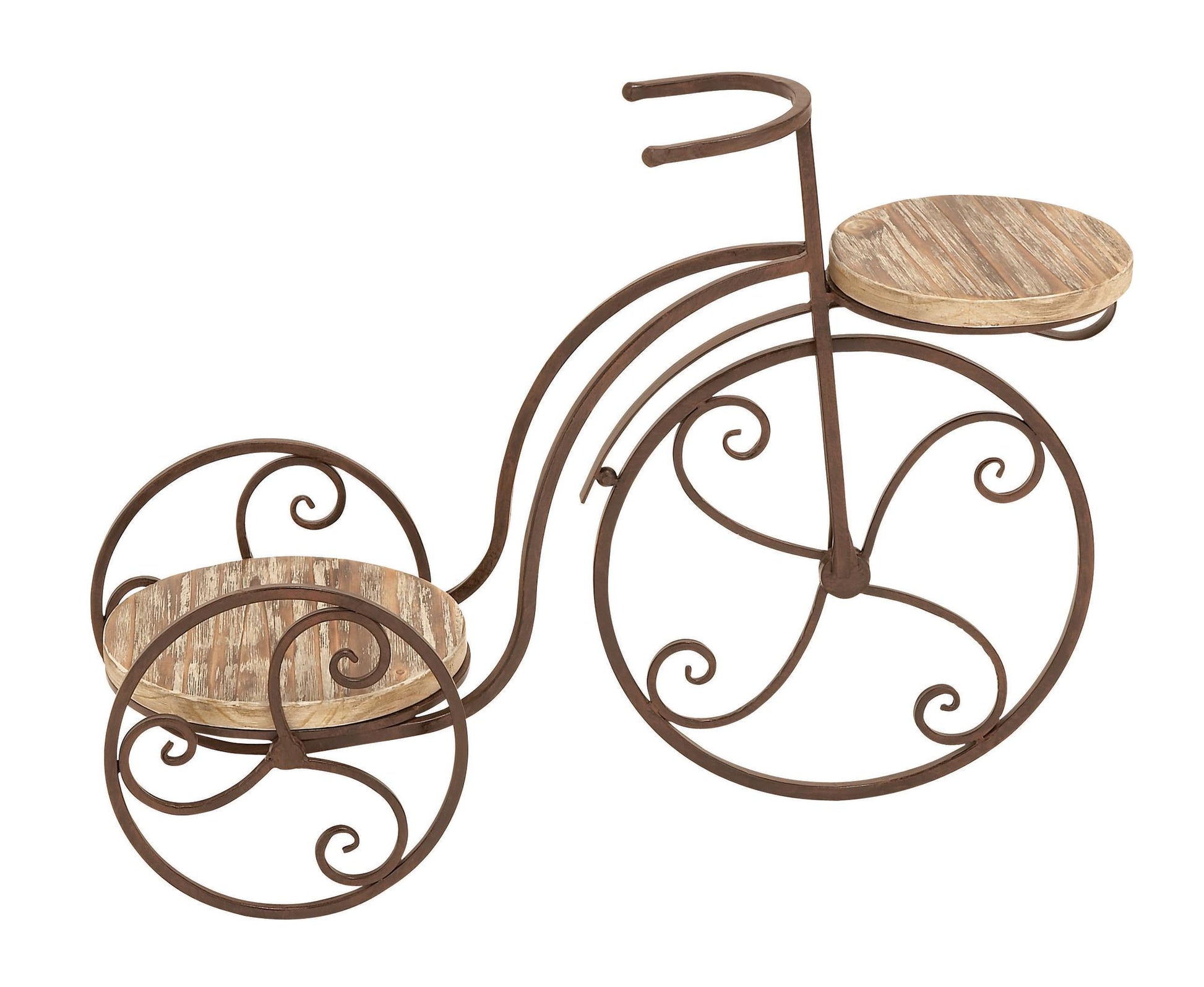 Bike Brown Metal 2 Tier Indoor Outdoor Plantstand