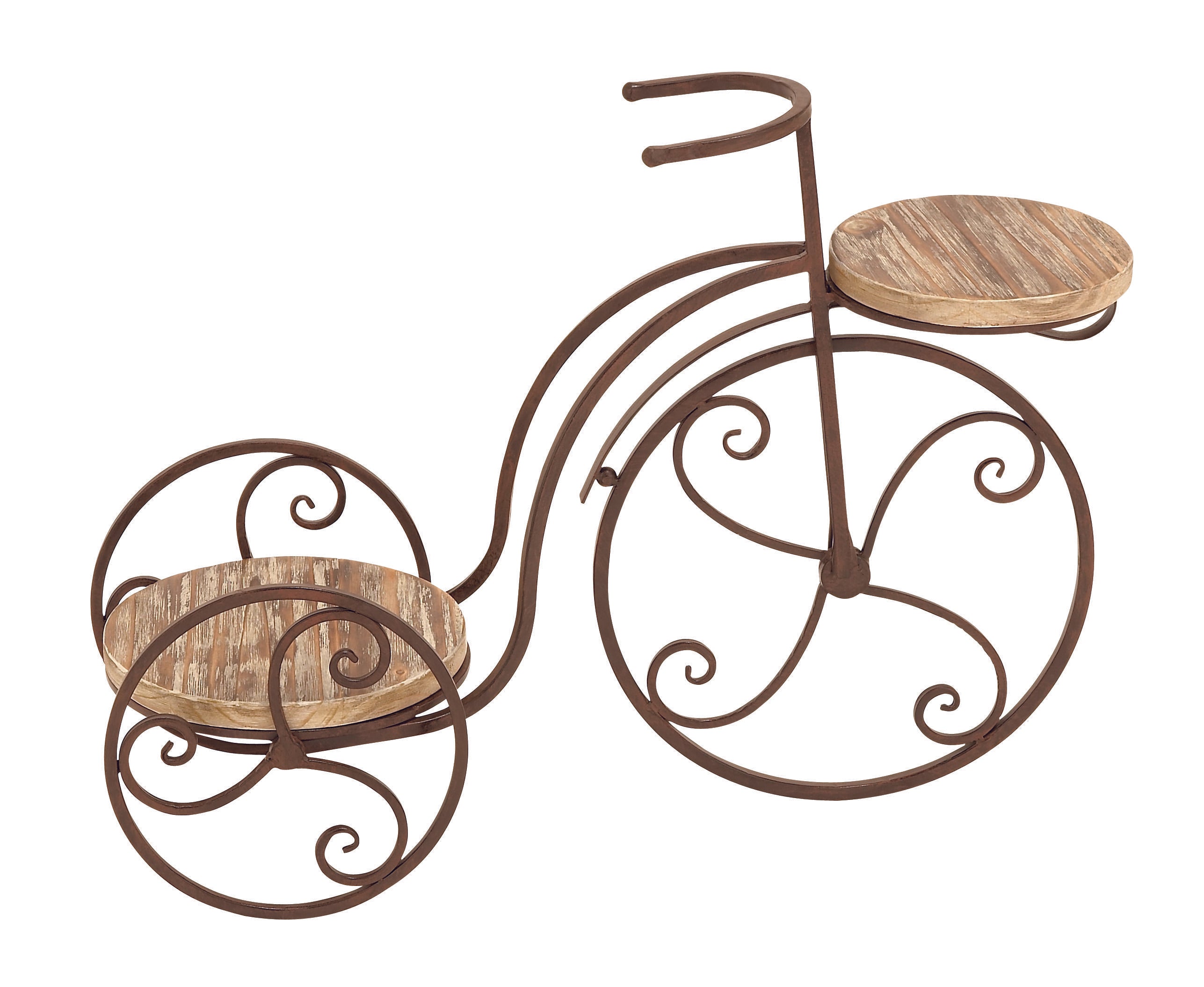 Bike Brown Metal 2 Tier Indoor Outdoor Plantstand