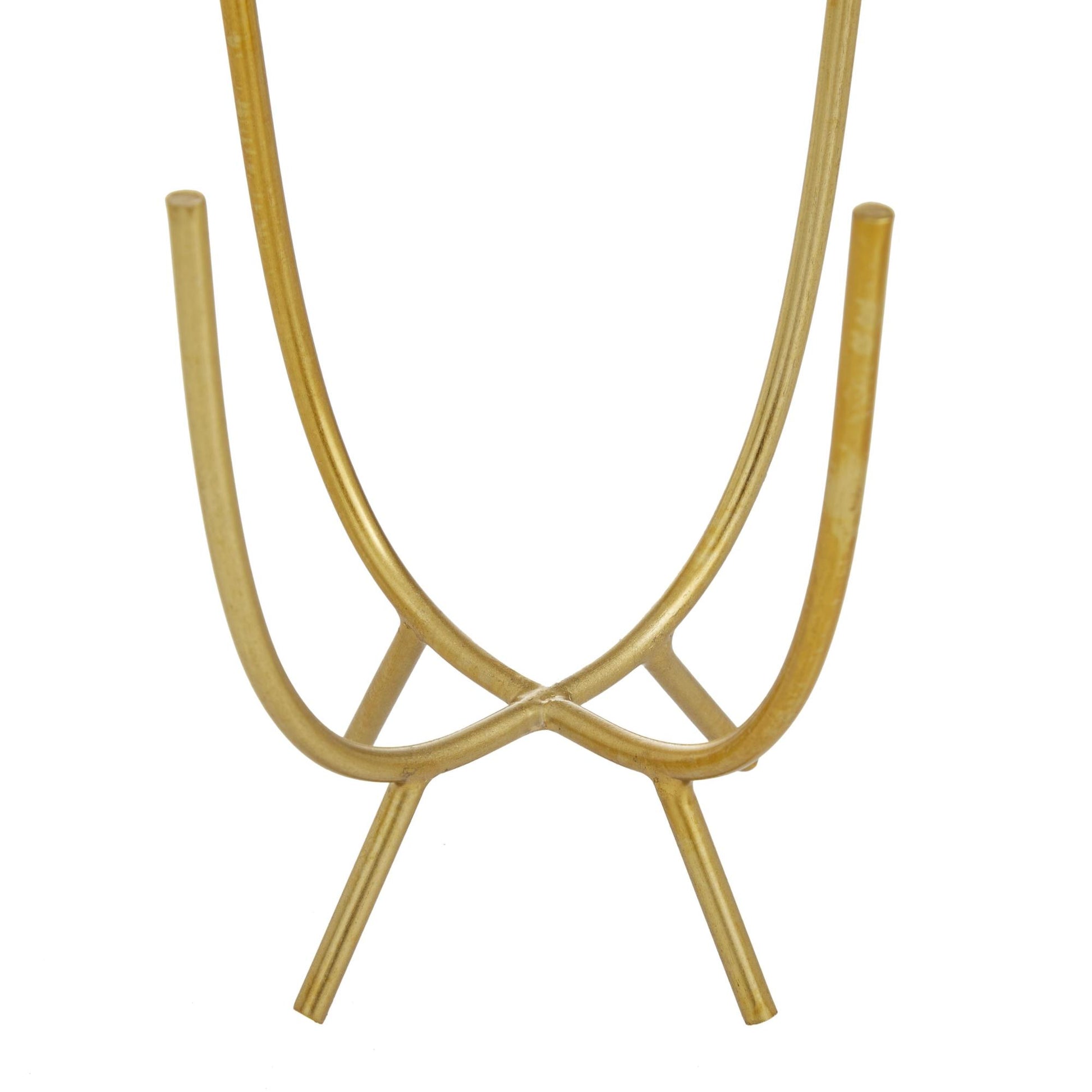 CosmoLiving by Cosmopolitan Set of 2 Gold Metal Small Indoor Outdoor Planter with Removable Stand