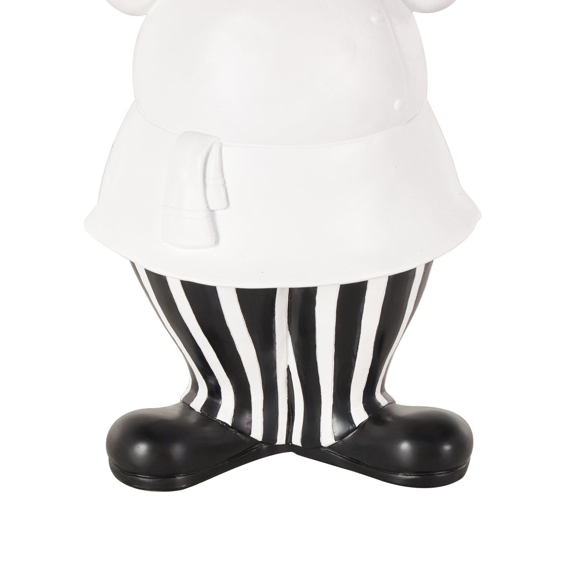 Chef White Polystone Kitchen Decorative Figurine Decorative Sculpture with Black Trays