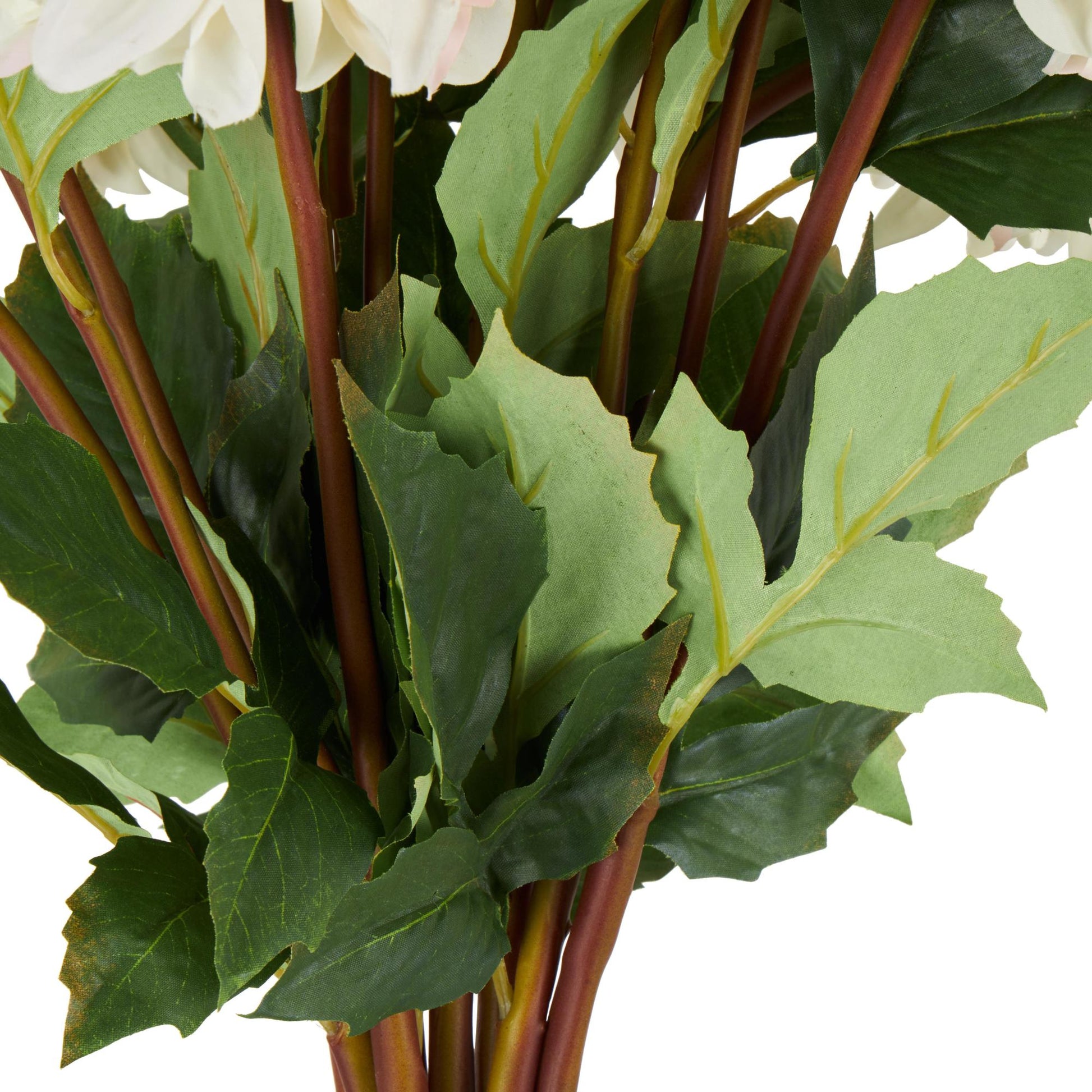 Set of 8 Dahlia White Faux Foliage Tall Indoor Outdoor Artificial Flower Stem