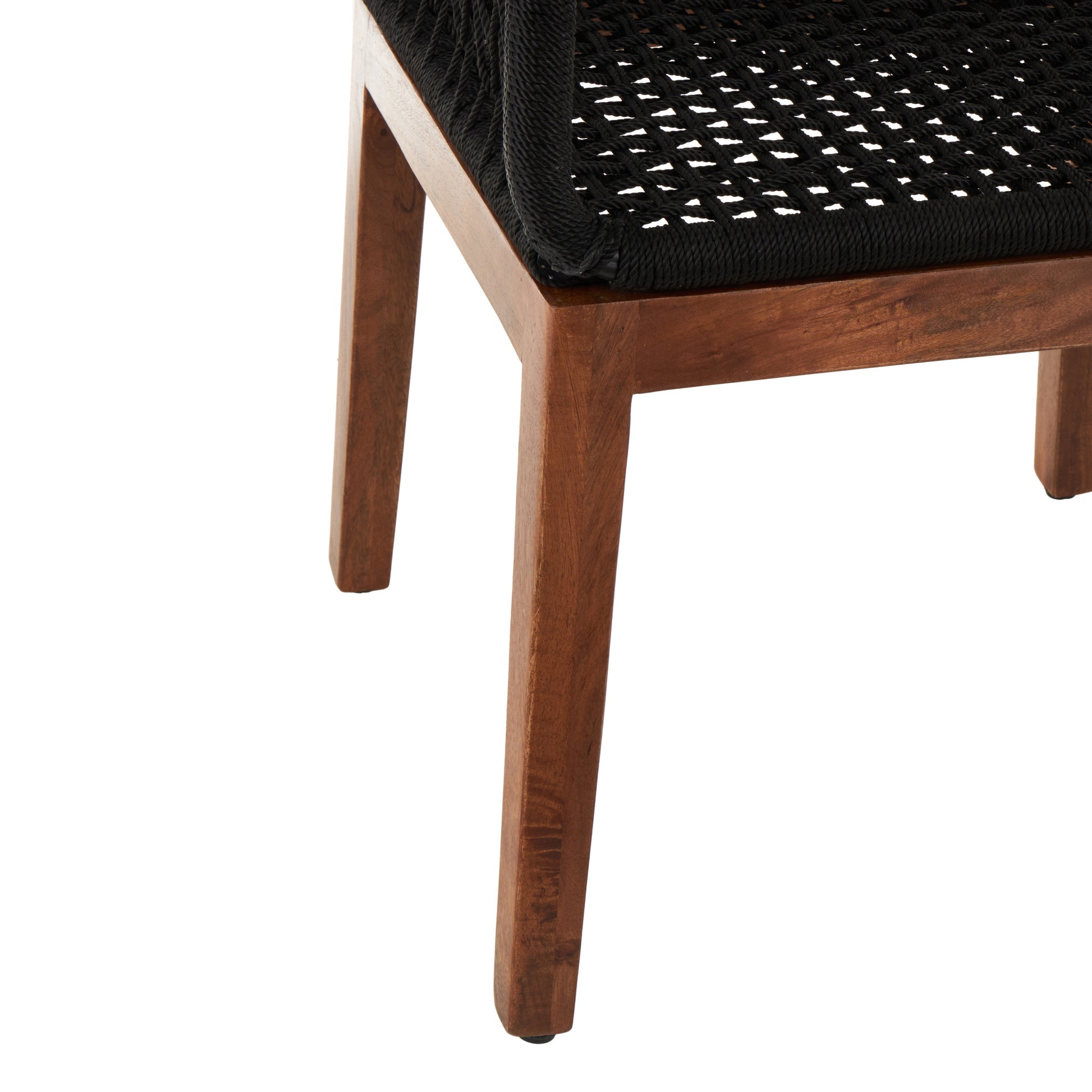 Jute Rope Handmade Woven Living Room Accent Chair with Brown Wooden Legs 28" x 23" x 36"