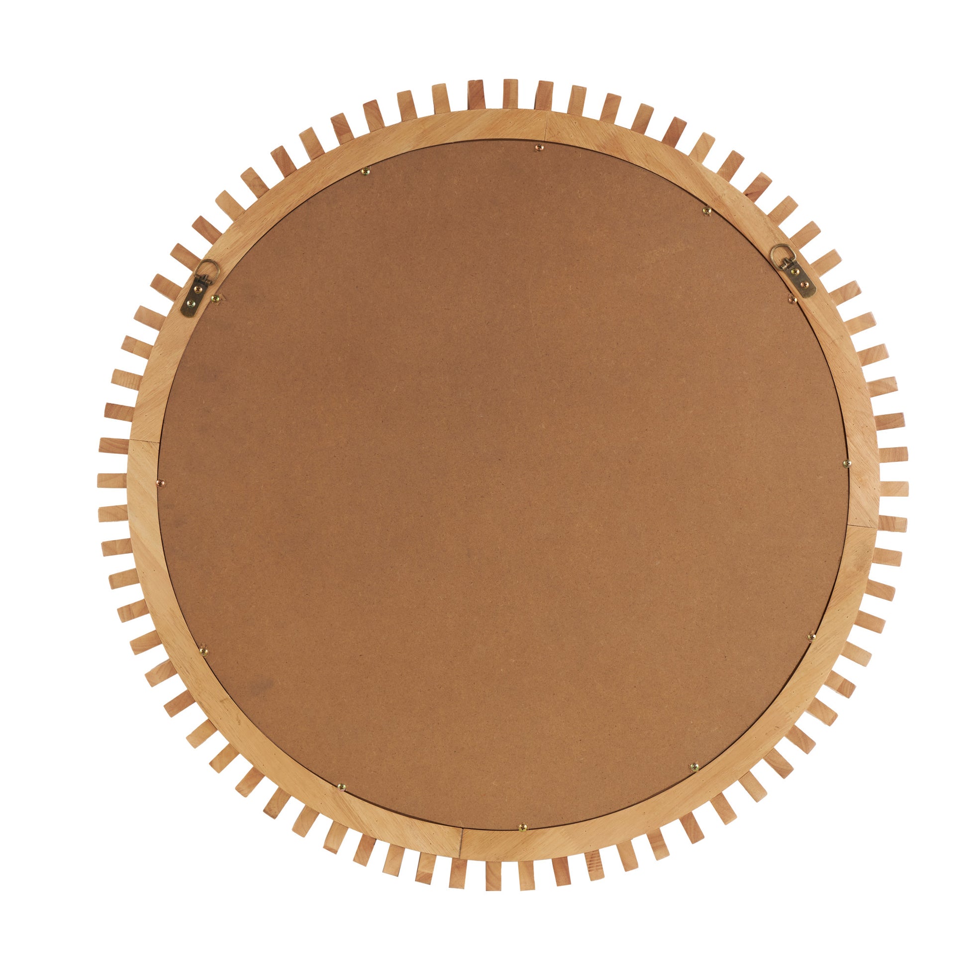 Brown Wood Handmade Room Wall Mirror with Spiral Edges