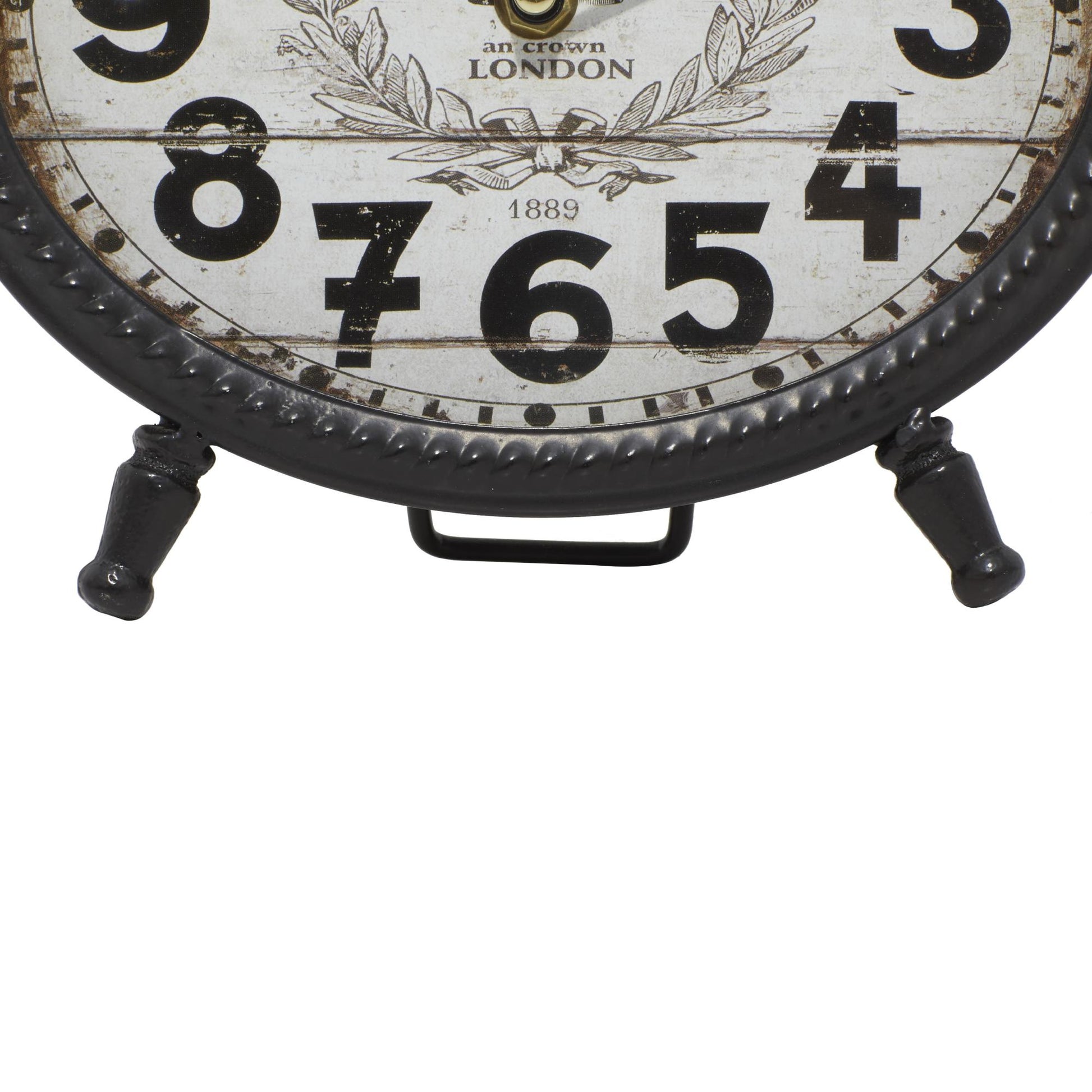 Set of 4 Black Metal Ring Top Decorative Clock