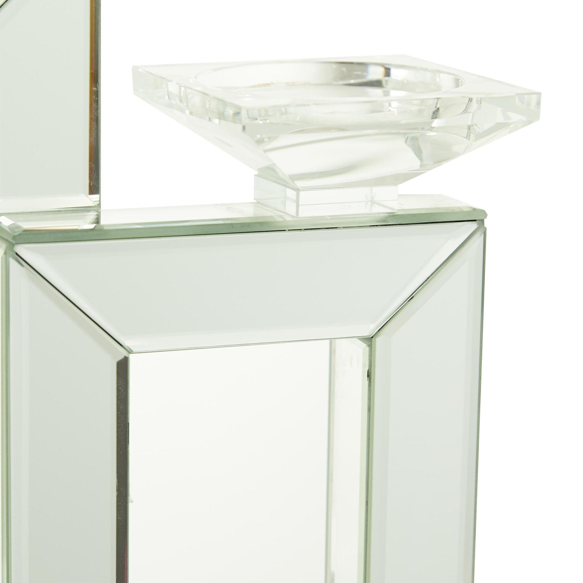 Silver Wood Decorative Candelabra
