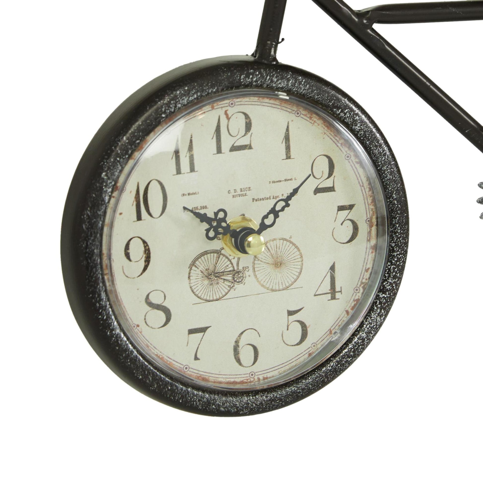 Set of 2 Bike Multi Colored Metal Decorative Clock