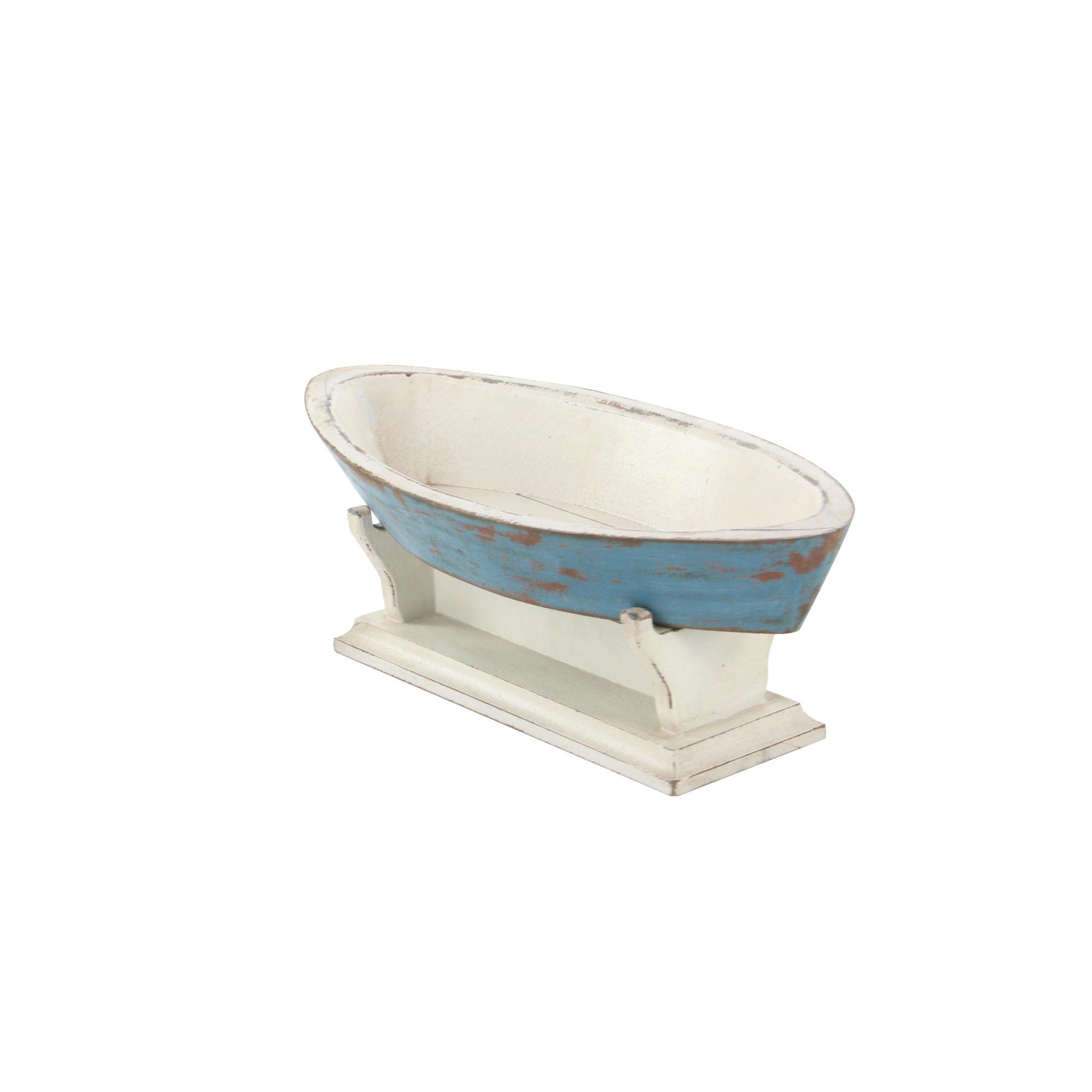 Sail Boat Blue Wooden Large Decorative Bowl