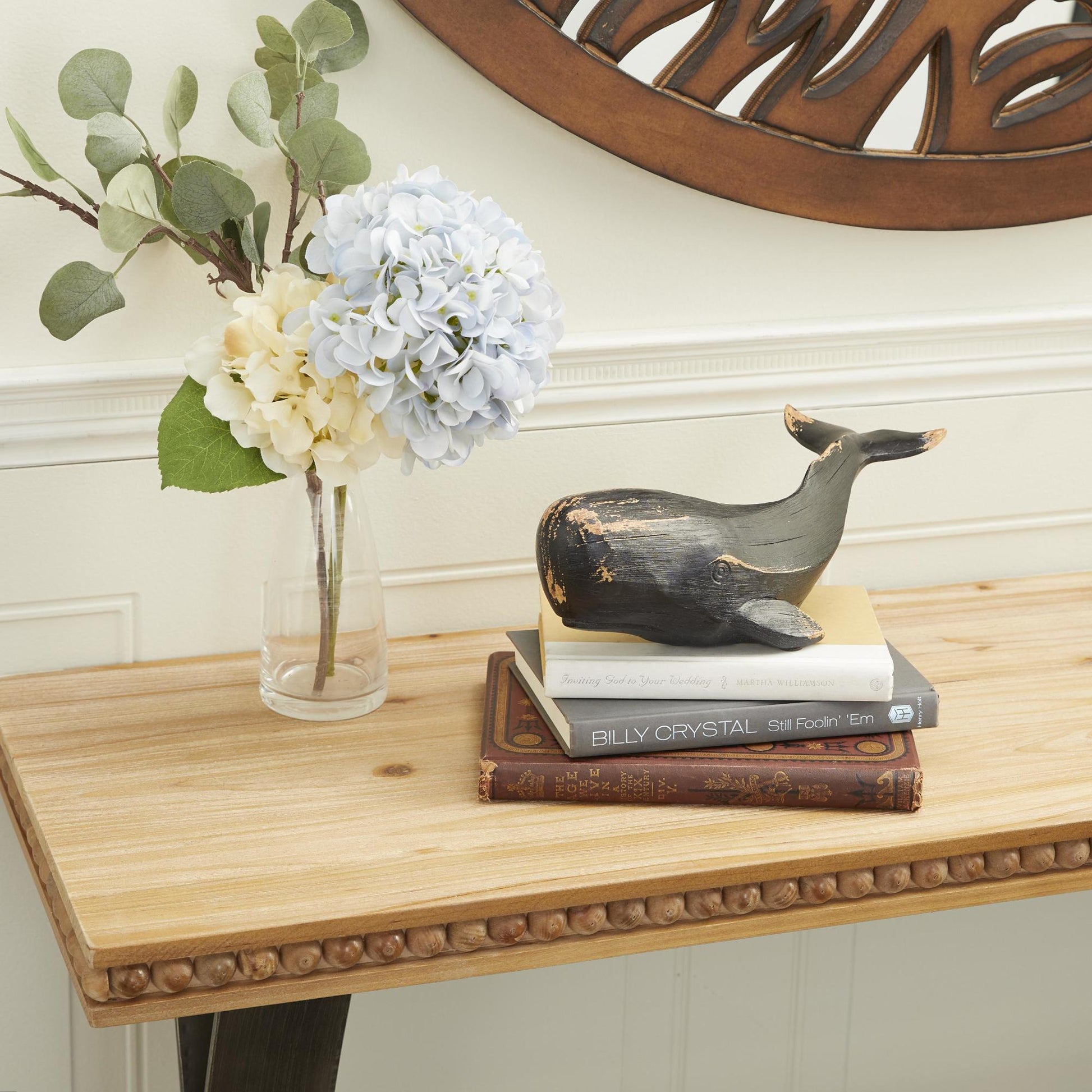 Whale Black Polystone Handmade Decorative Sculpture
