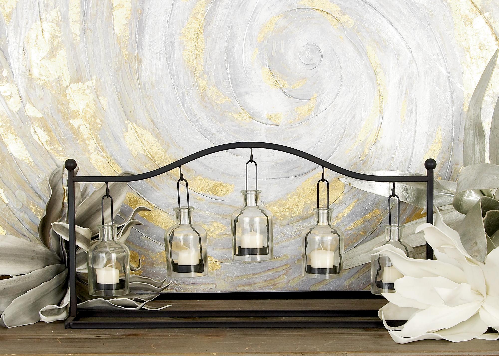 Metal Hanging Bottle Decorative Indoor Outdoor Candle Lantern