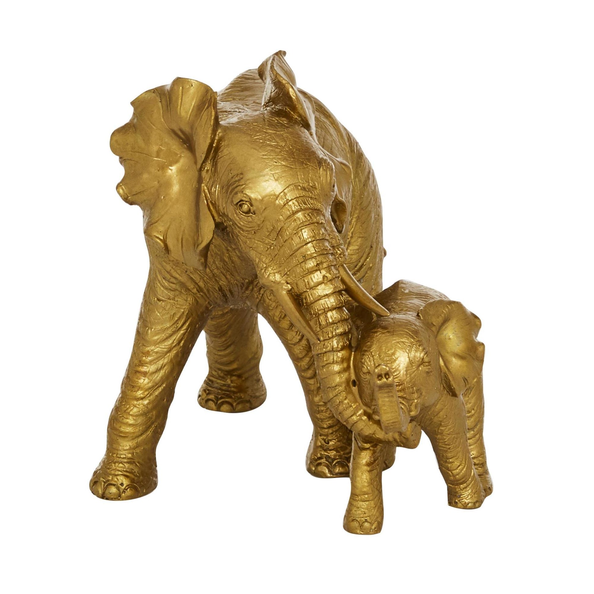 Elephant Gold Polyresin Decorative Sculpture