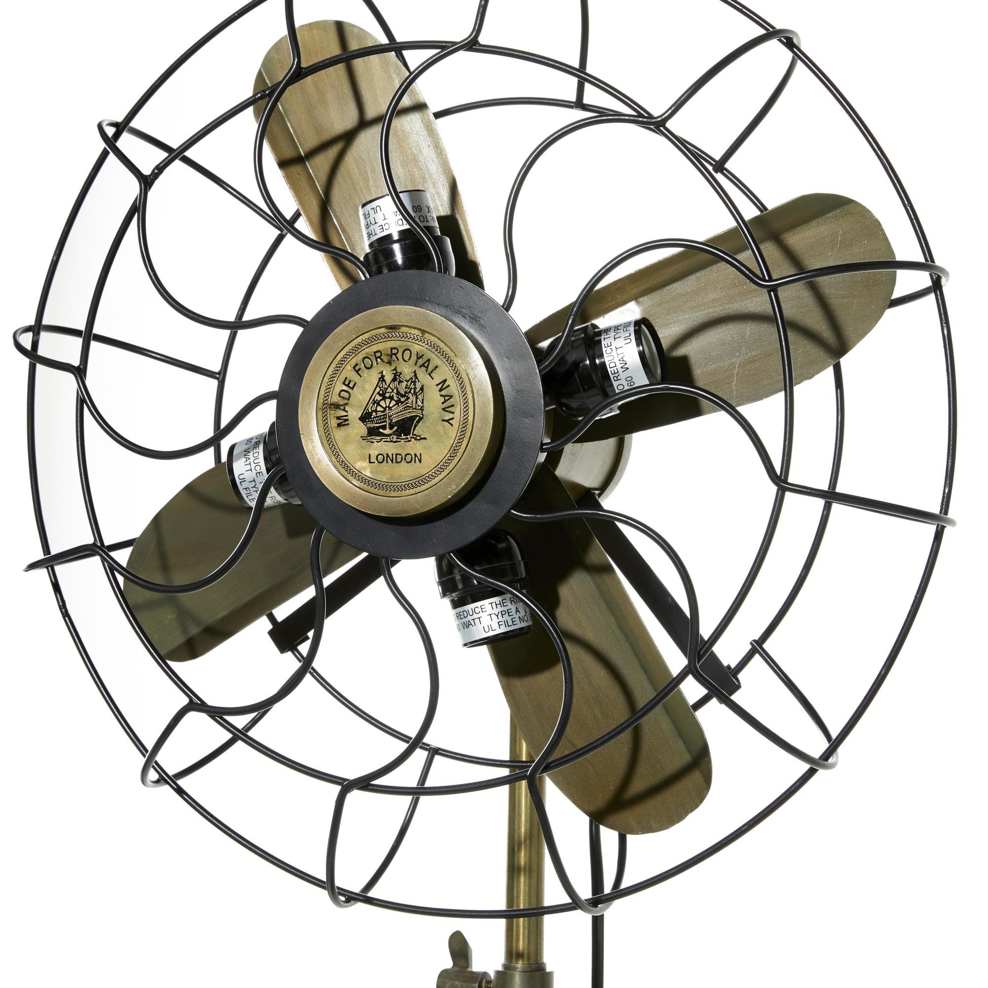 Fan Brown Aluminum Metal Vintage Room Floor Lamp