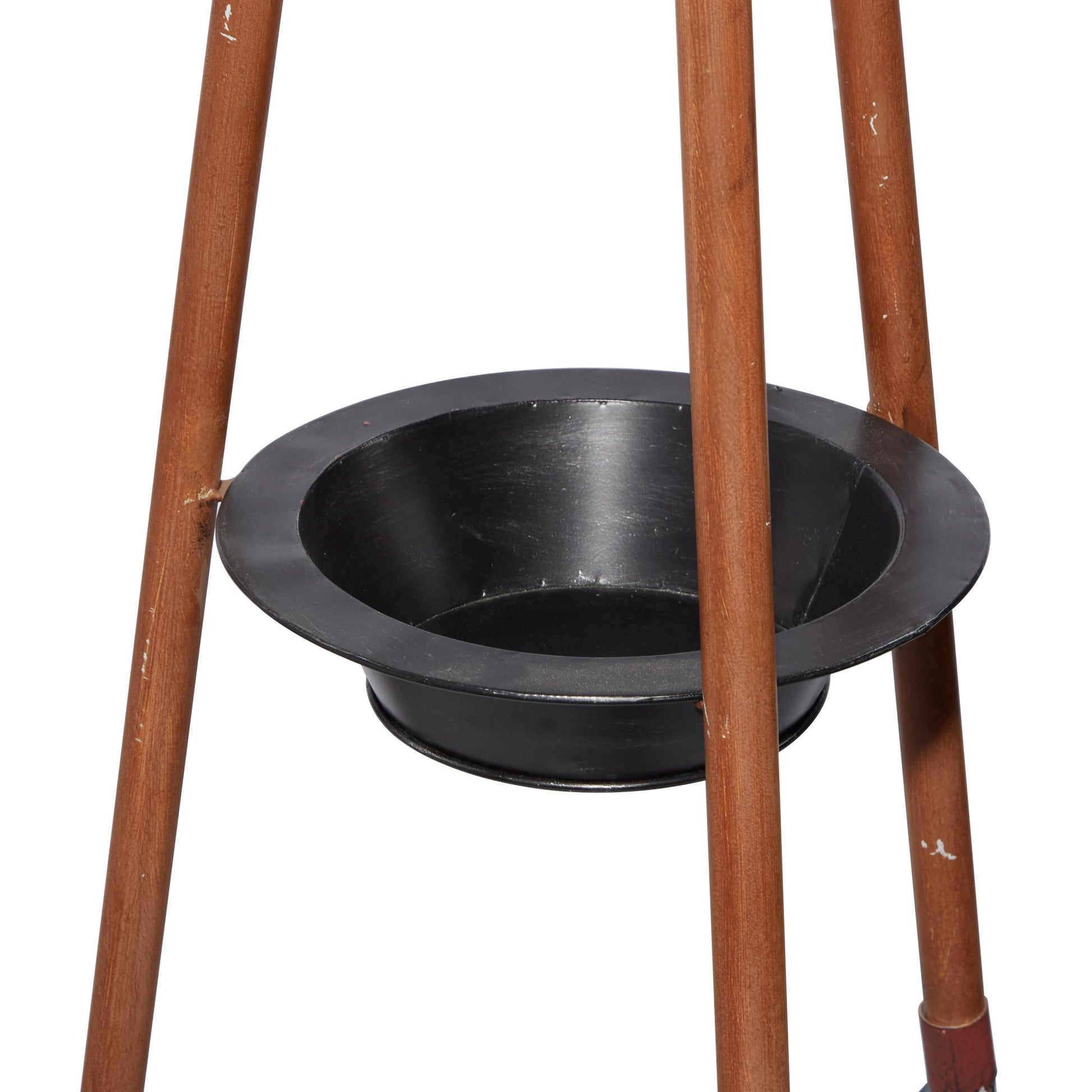 Paddle Blue Metal Oar 3 Hook Freestanding Coat Rack with Wooden Poles and Storage Tray