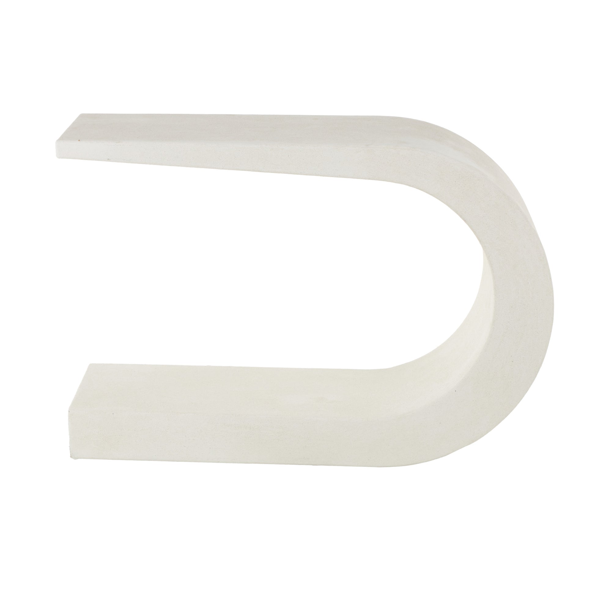 White Wooden C-Shaped Living Room Console Table