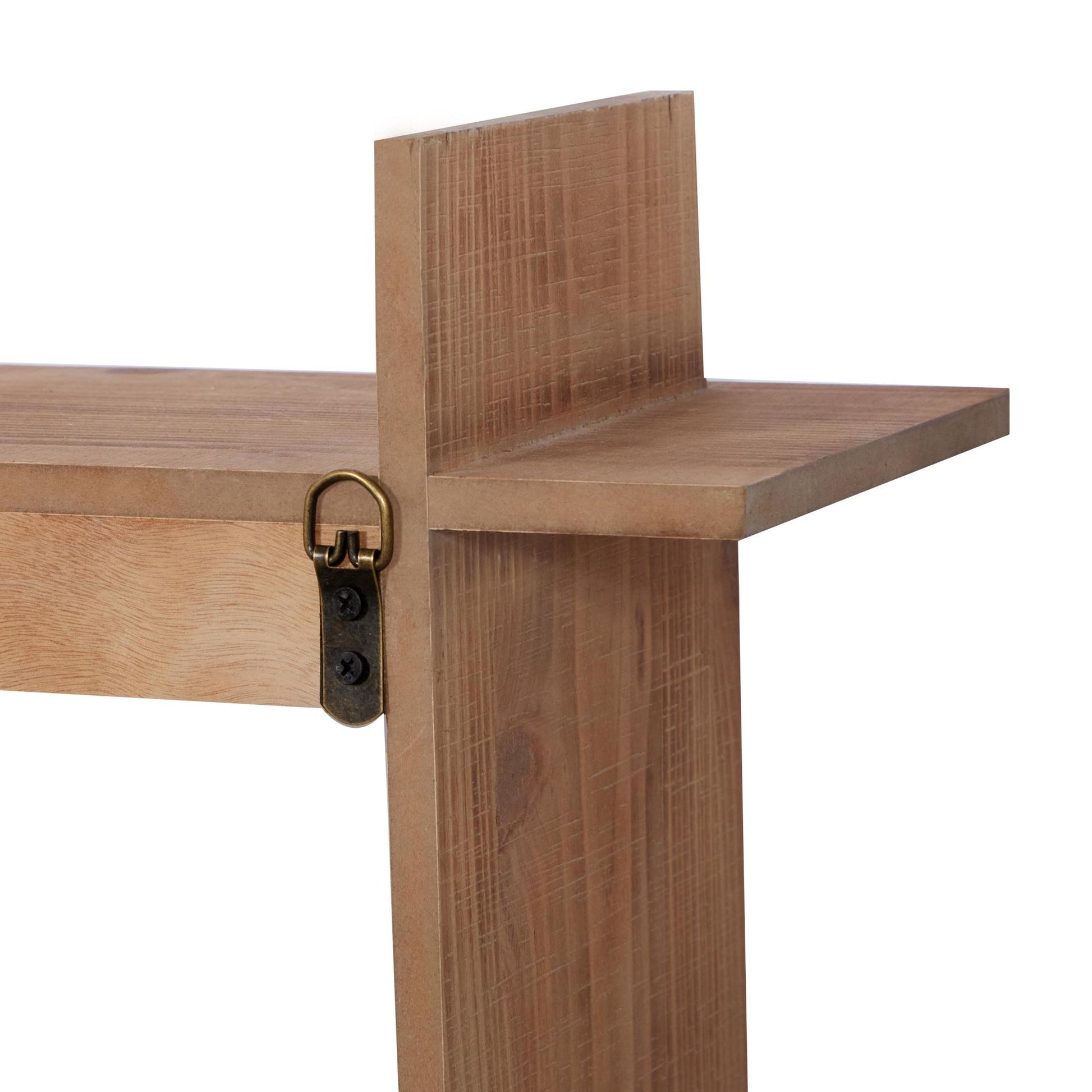 Geometric Brown Wood 8 Bottle Display Wall Wine Rack with 6 Glass Holder Slots