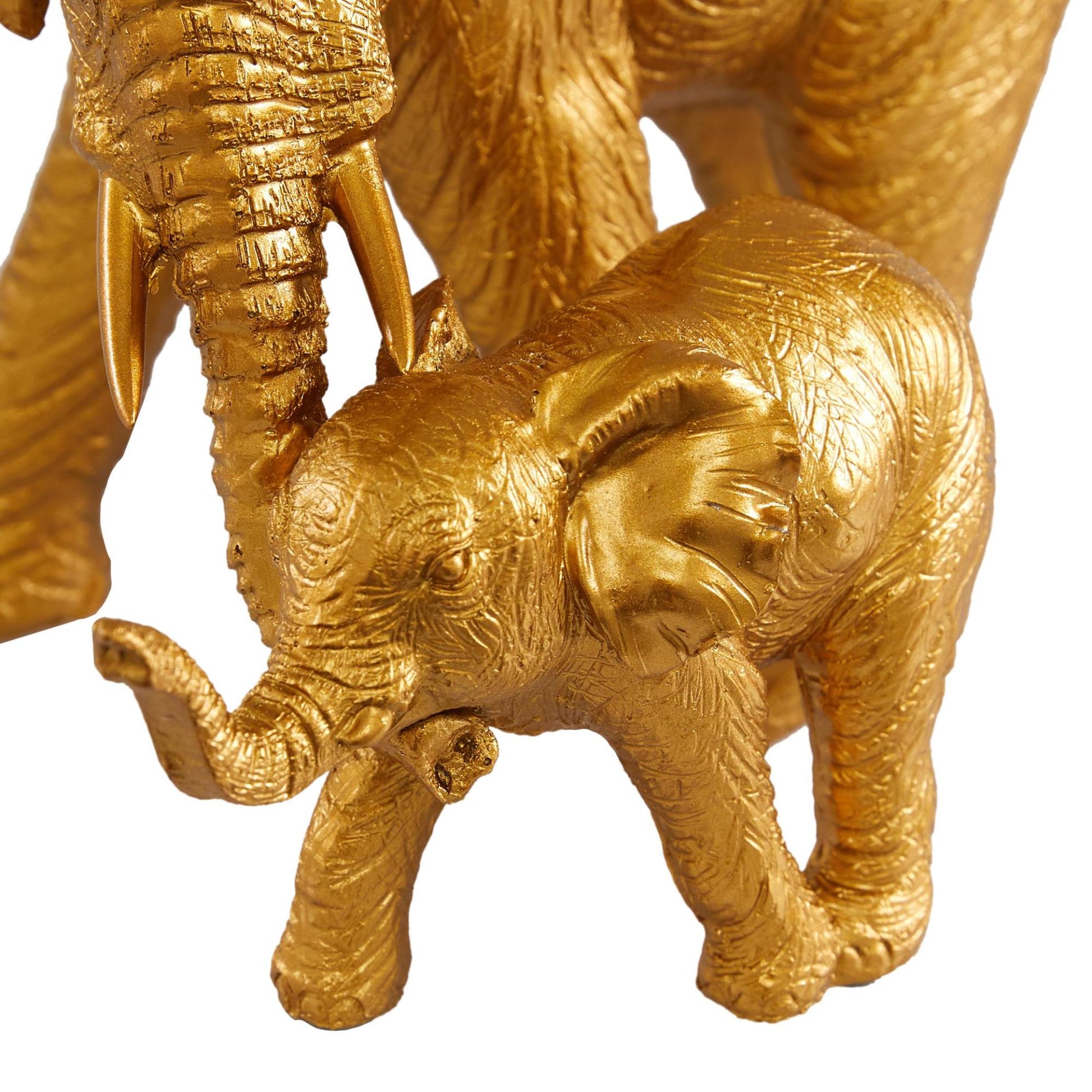 Elephant Gold Polyresin Decorative Sculpture