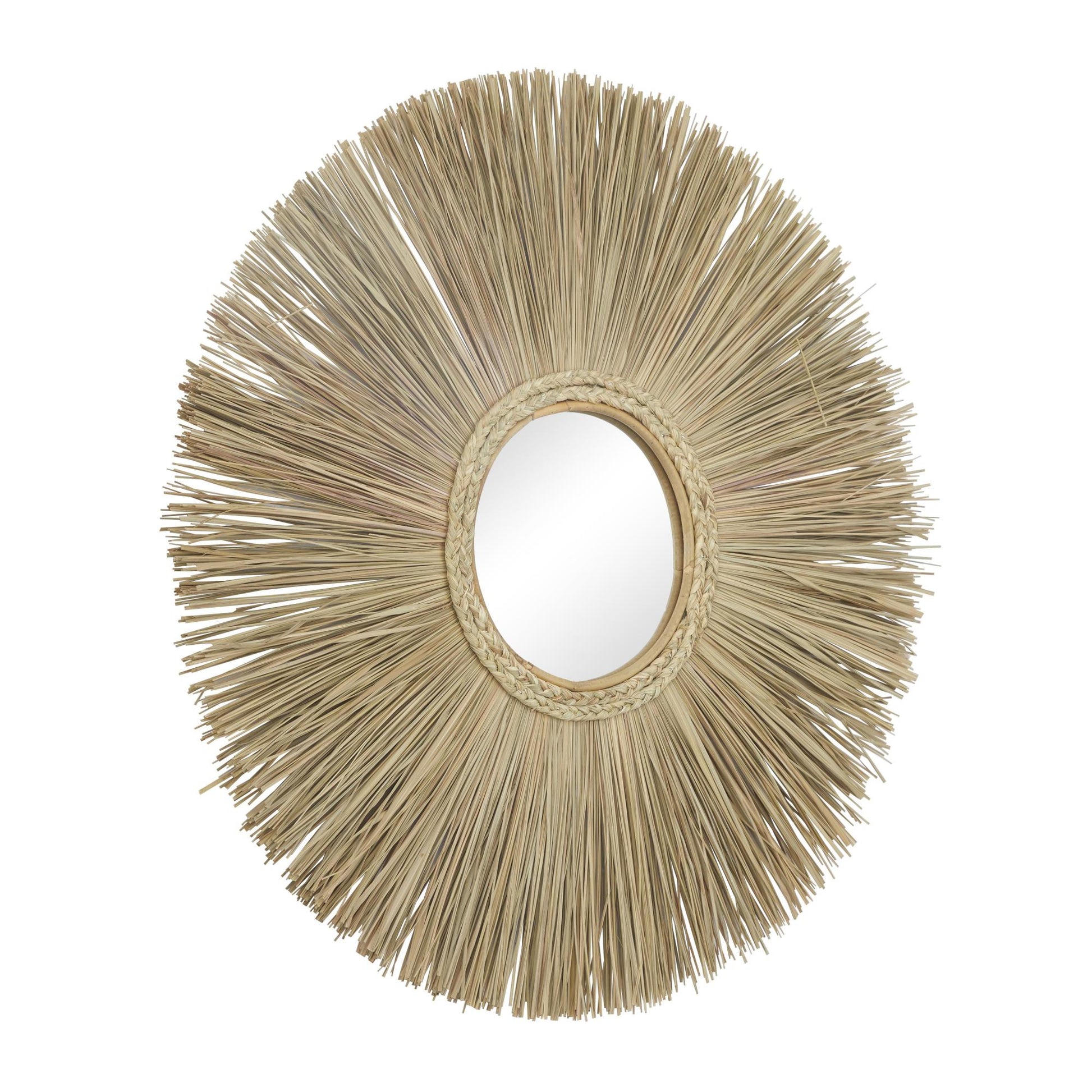 Starburst Brown Wood Room Wall Mirror