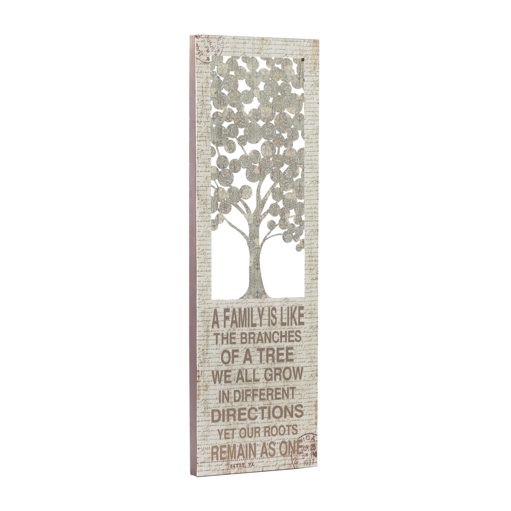 Sign Beige Metal Tree Home Wall Decor