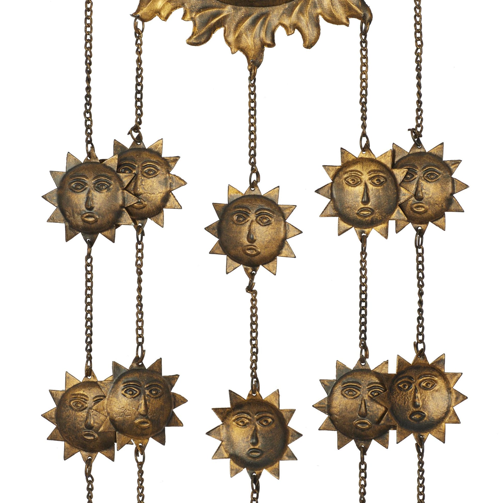 Sun Brass Metal Indoor Outdoor Windchime with Beads