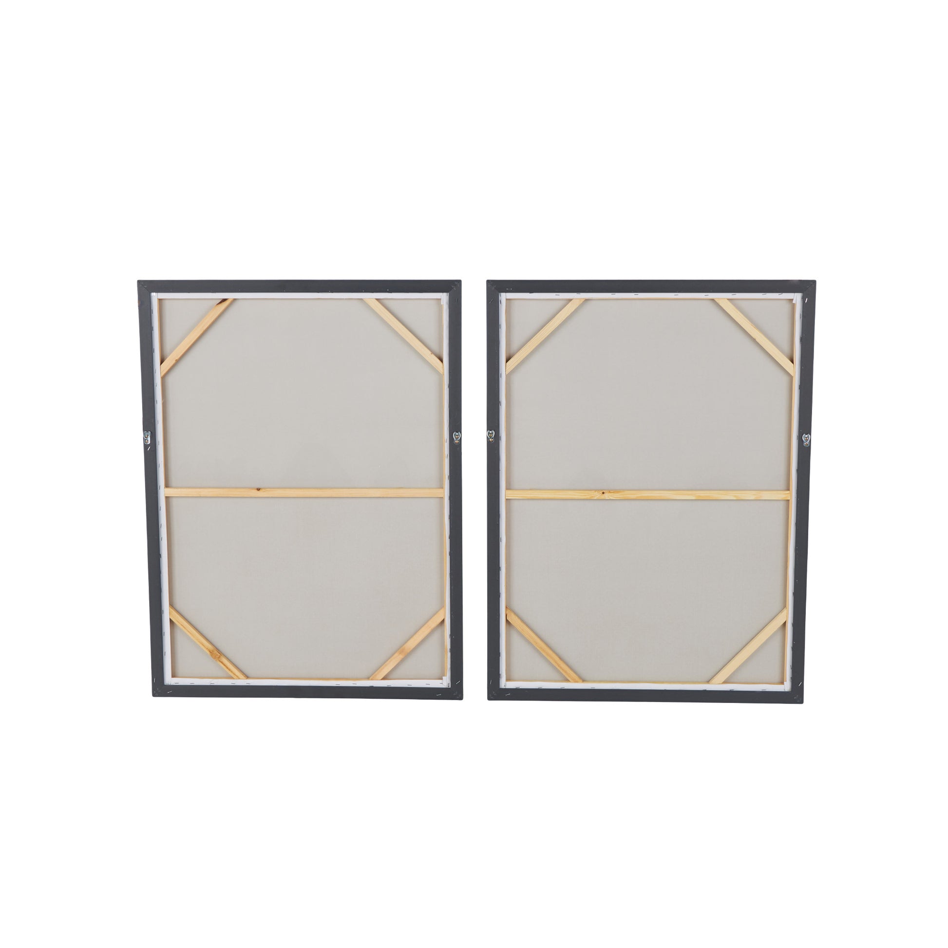CosmoLiving by Cosmopolitan Set of 2 Abstract Gold Canvas Textured Splatter Living Room Framed Wall Art with Glitter Flakes
