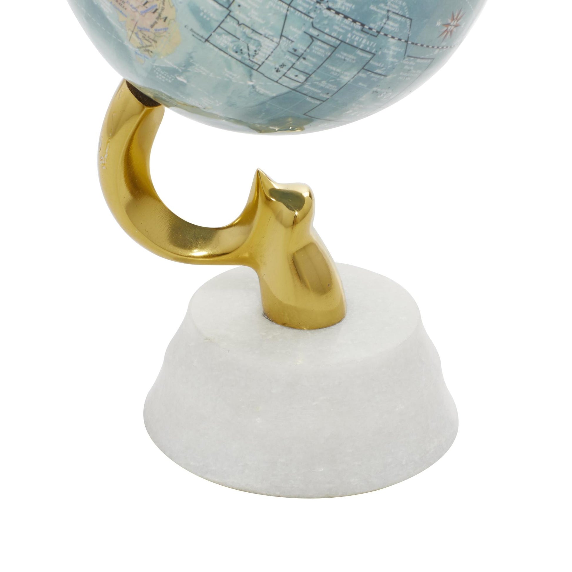 Aluminum Metal Educational/Geographic Earth Globe with Marble Base