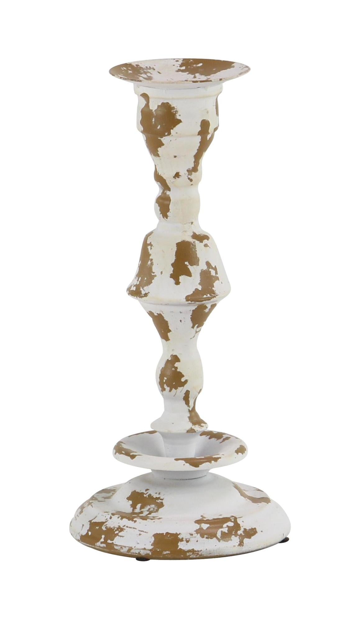 Set of 3 White Metal Candle Holder