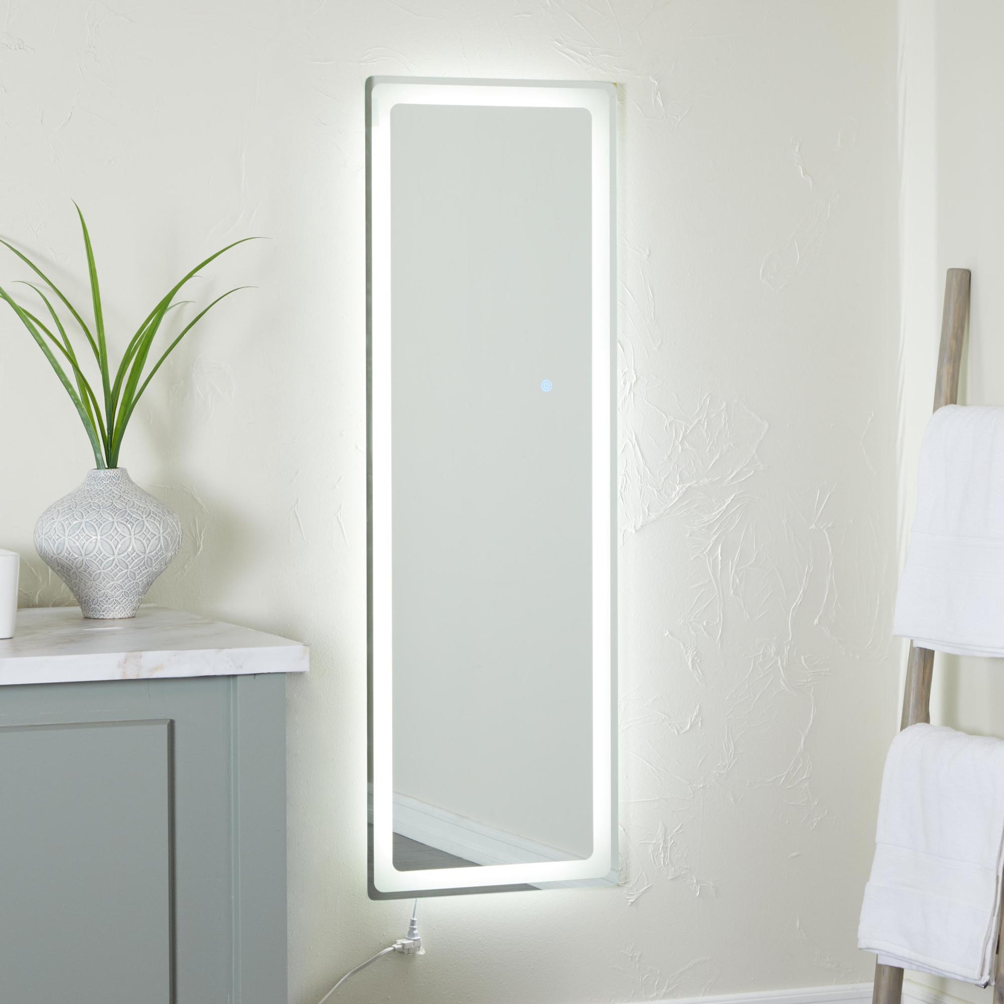 Silver Glass Room LED Mirror
