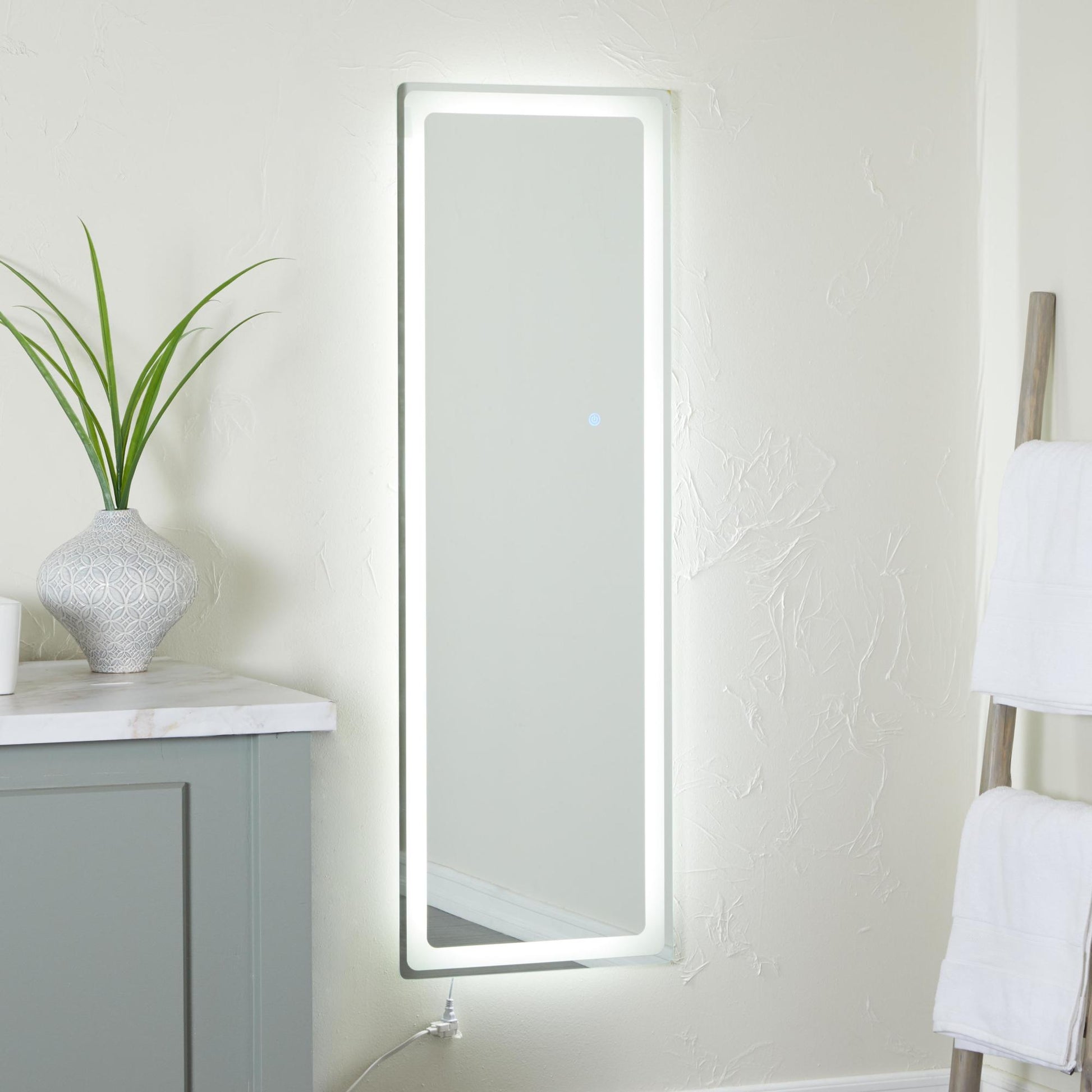 Silver Glass Room LED Mirror