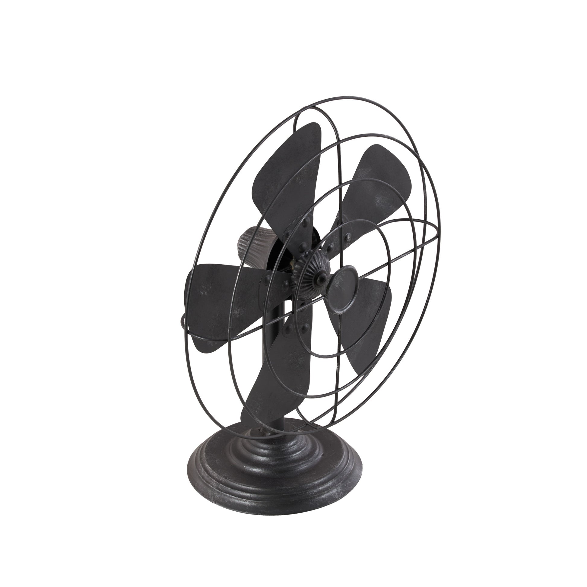 Fan Black Metal Decorative Sculpture