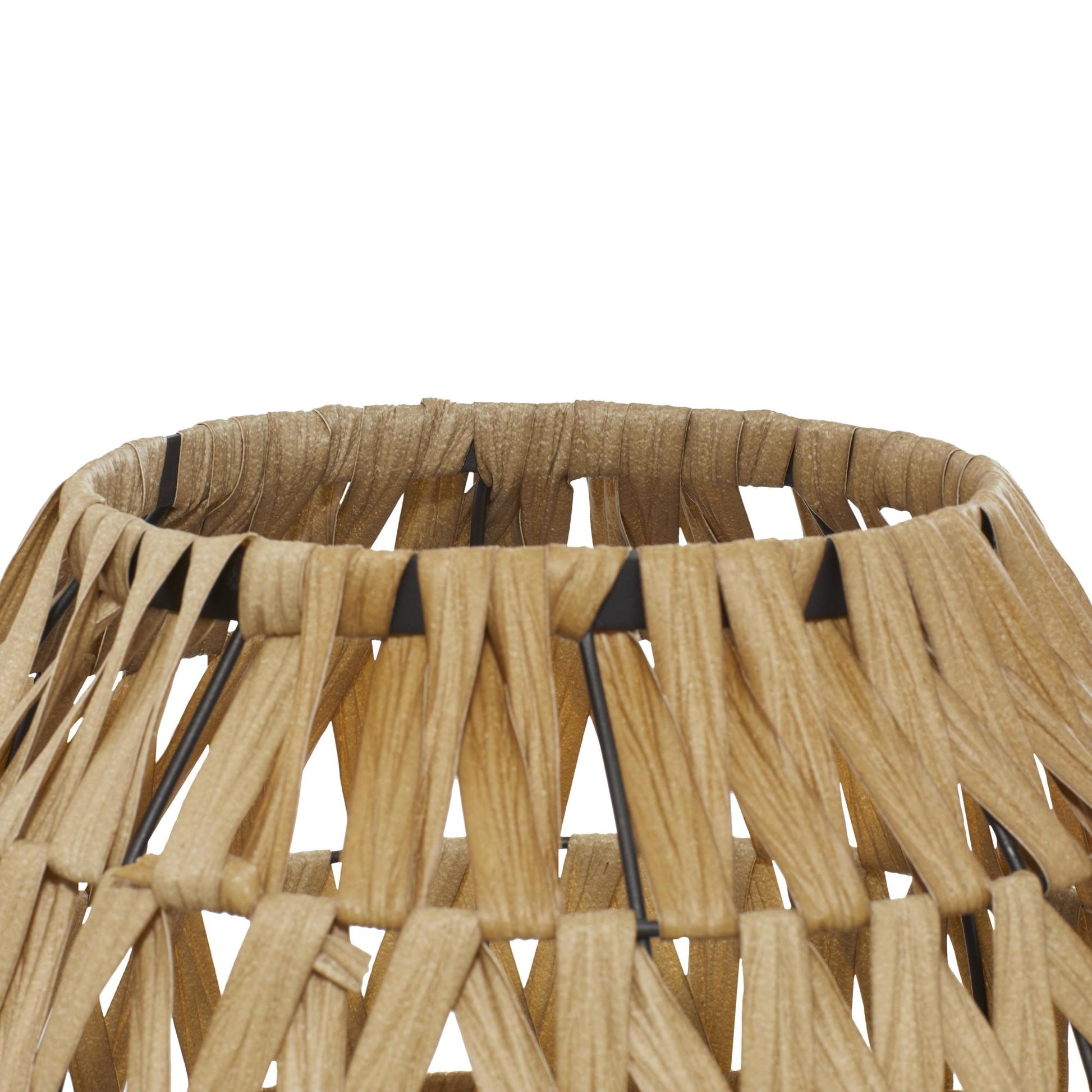 Brown Plastic Rattan Handmade Woven Decorative Vase