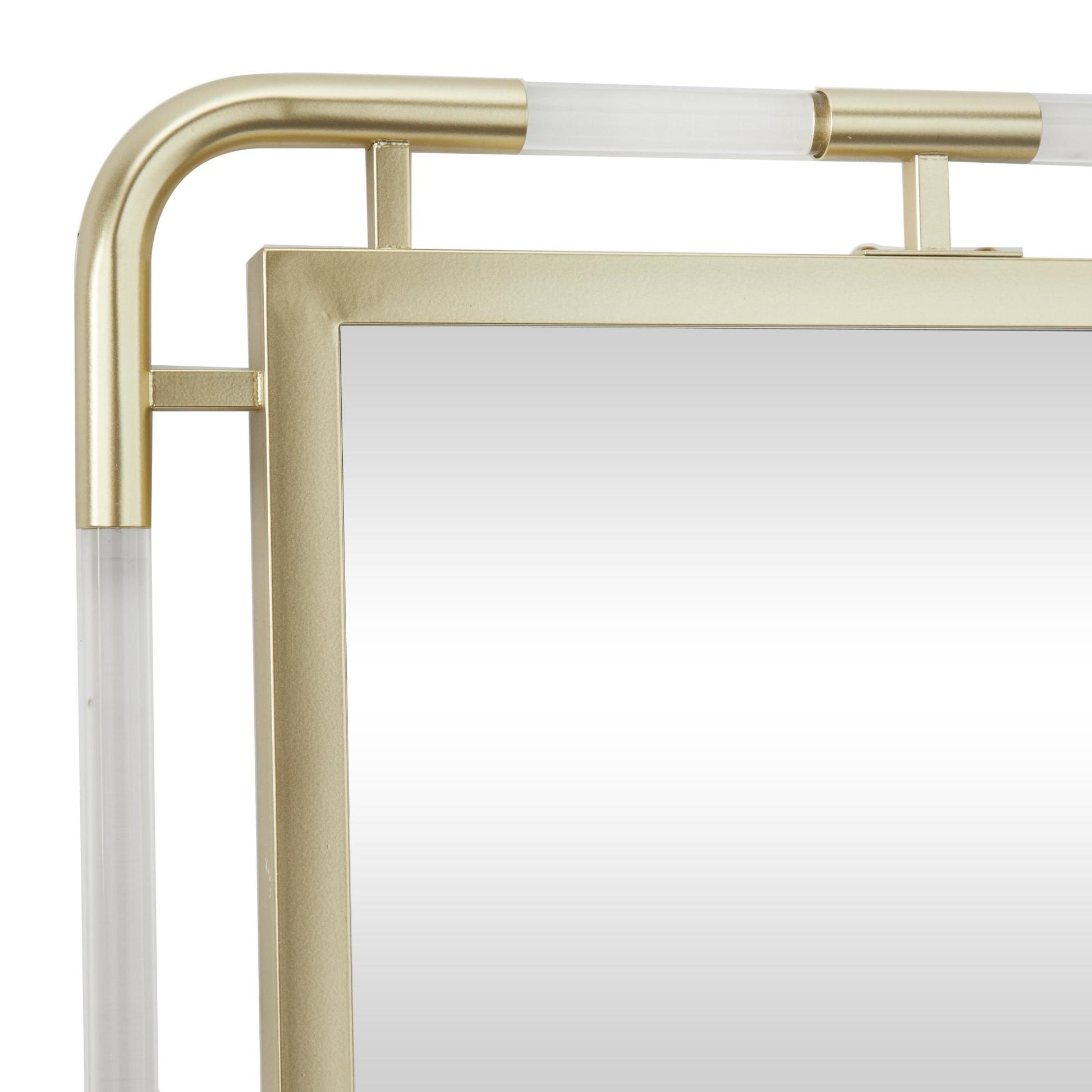 CosmoLiving by Cosmopolitan Gold Metal Room Wall Mirror with Acrylic Details