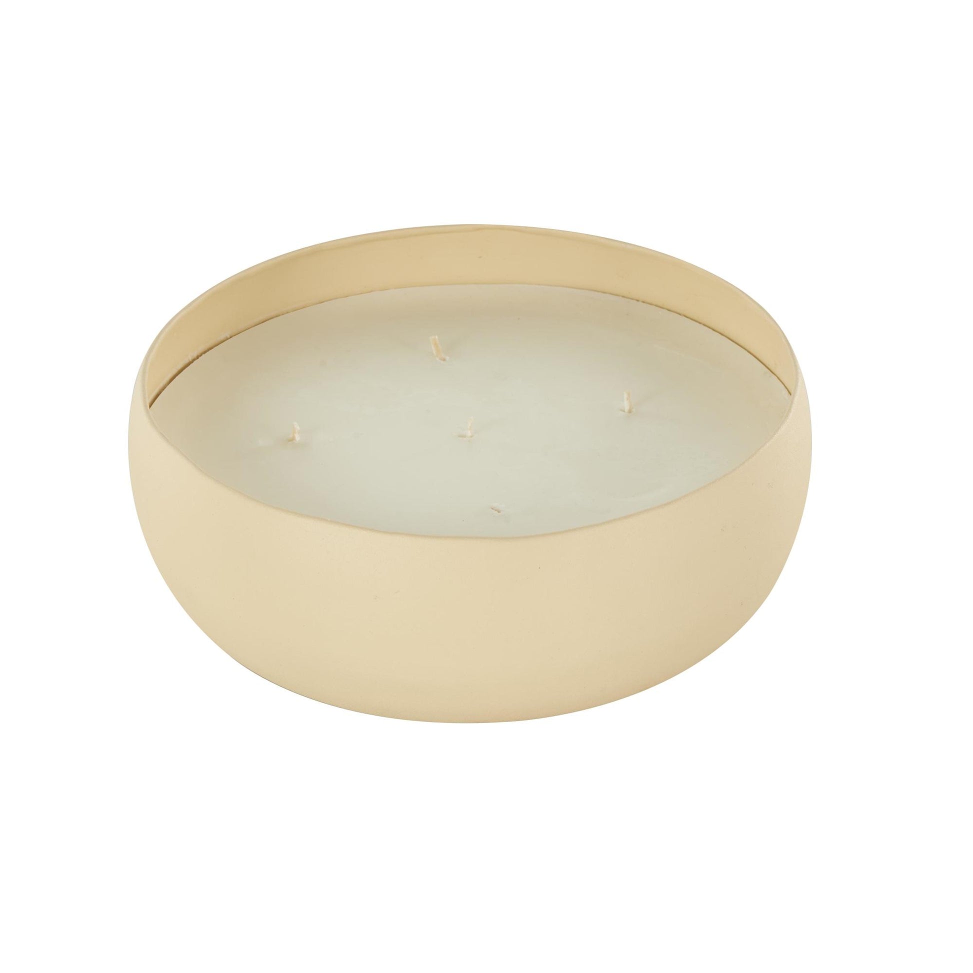 Metal Pink Blush & Poppy Scented Textured 63oz 5 Wick Decorative Candle with White Wax