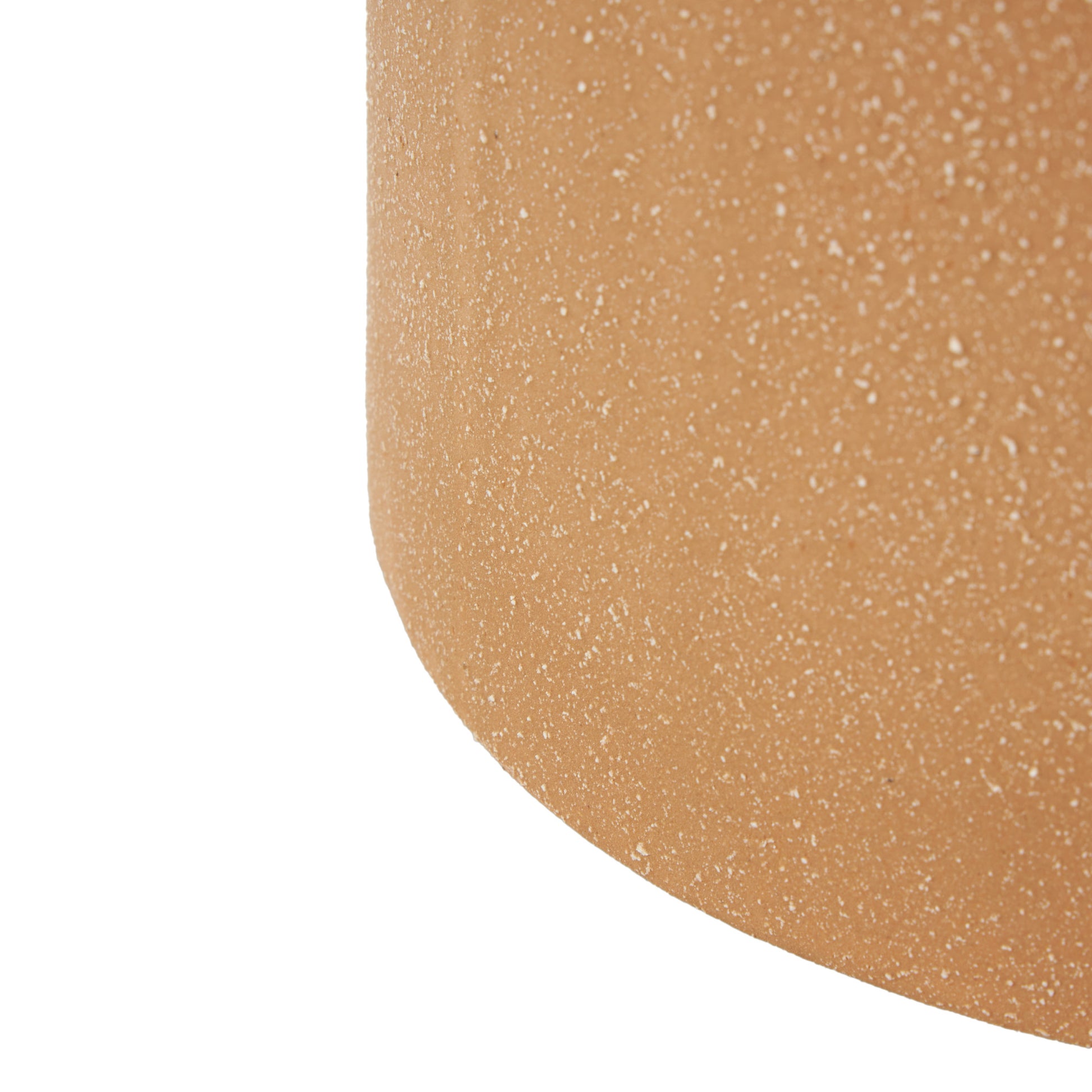 Mushroom Brown Ceramic Round Wide Decorative Vase with Multicolor Accents and White Speckles