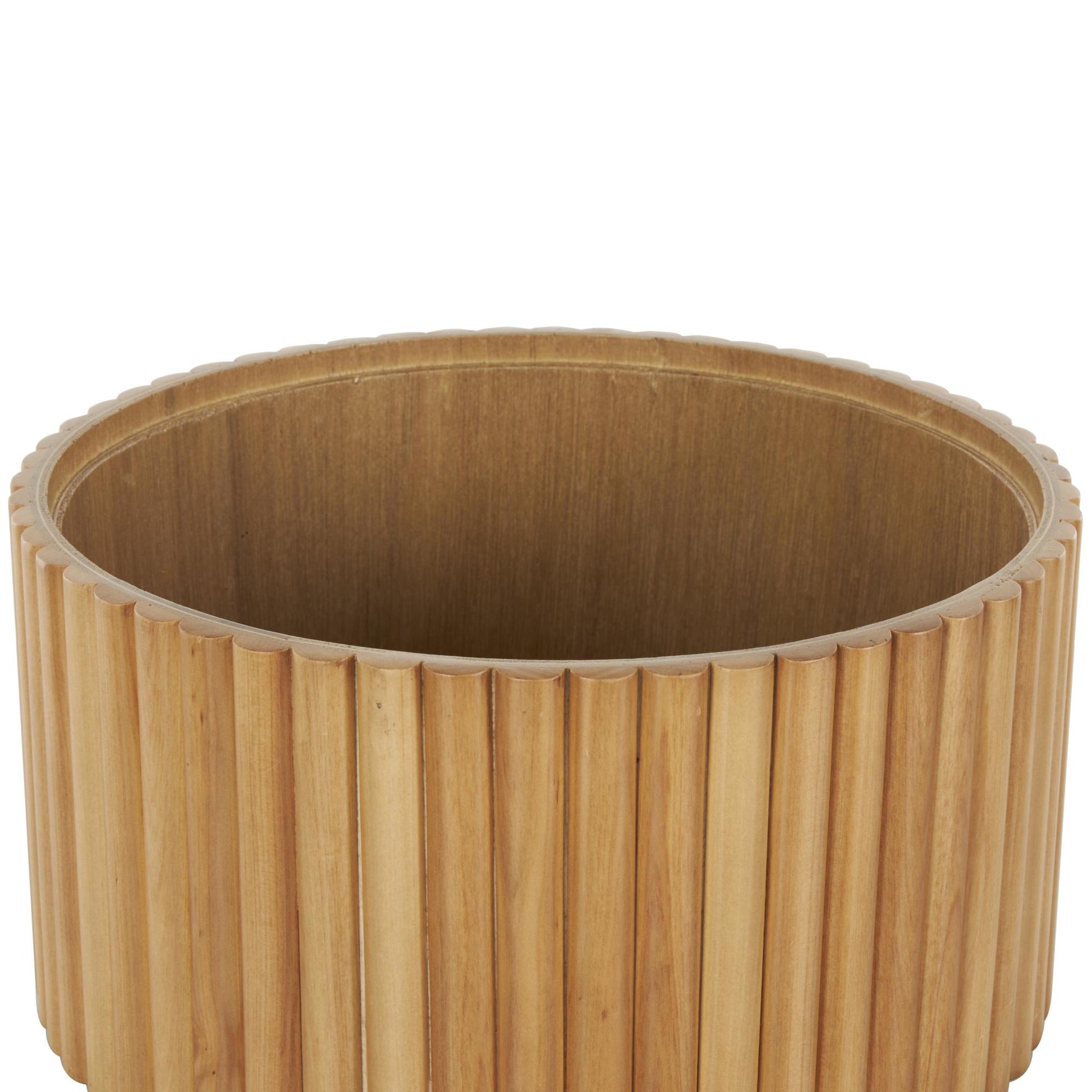 Set of 2 Brown Wooden Handmade Slatted Decorative Box with Lids