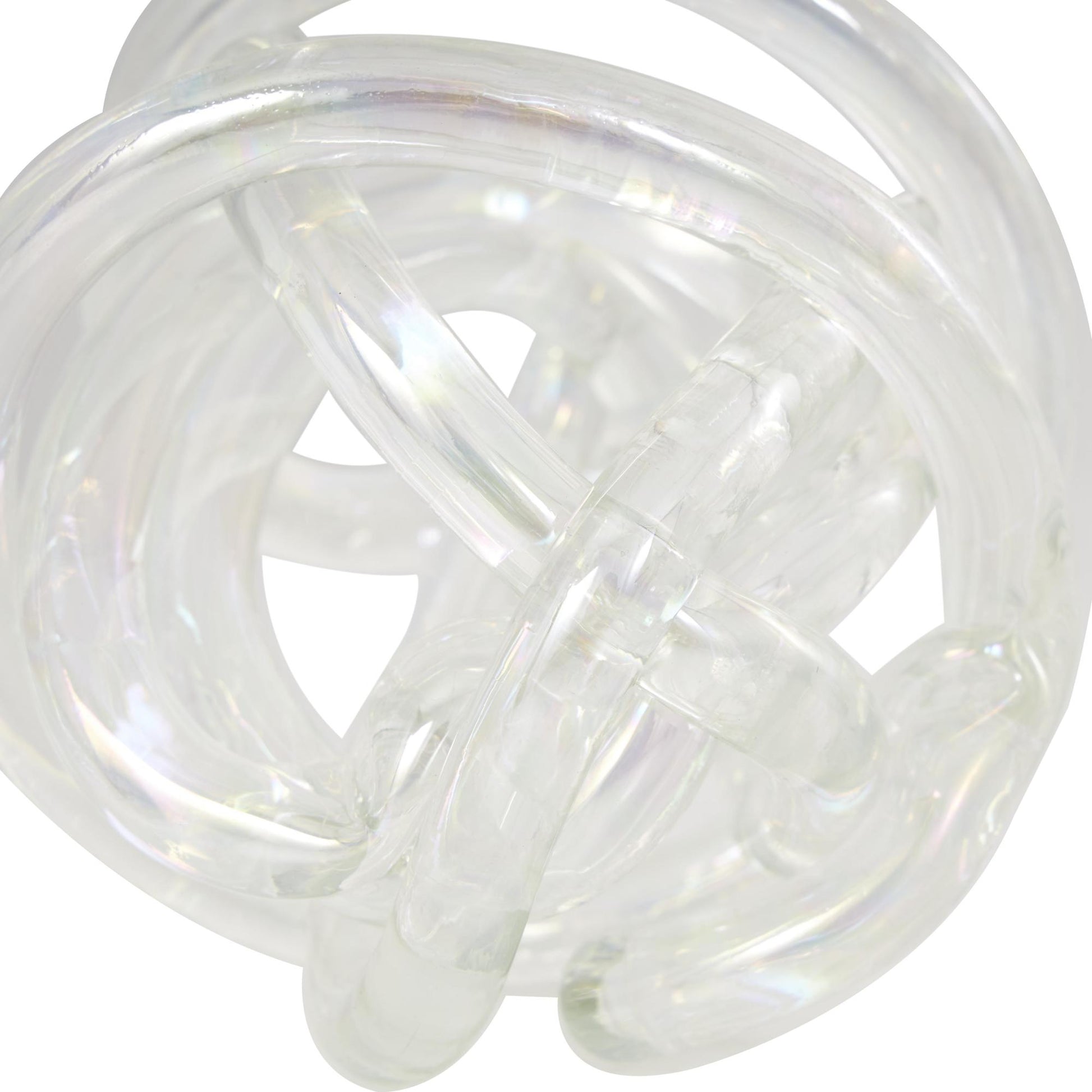 Set of 3 Knot Glass Handmade Knotted Ball Decorative Sculpture