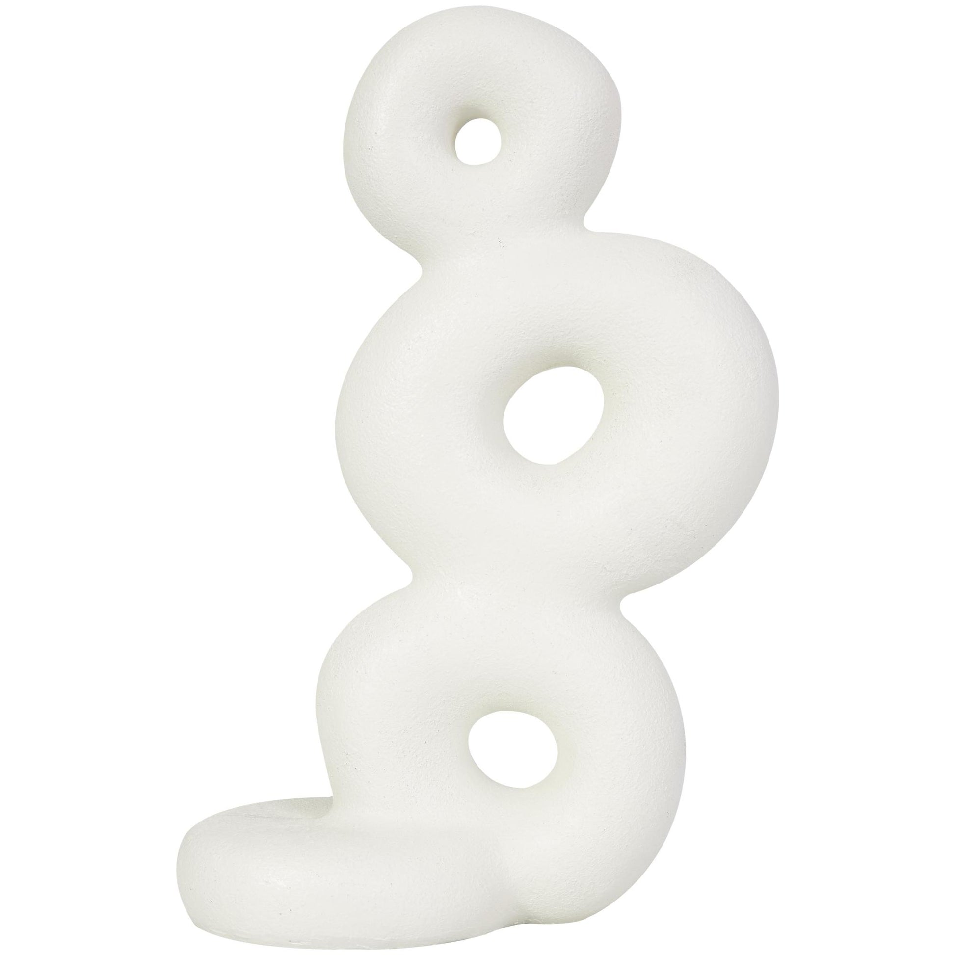 Abstract White Resin Stacked Circle Ring Decorative Sculpture