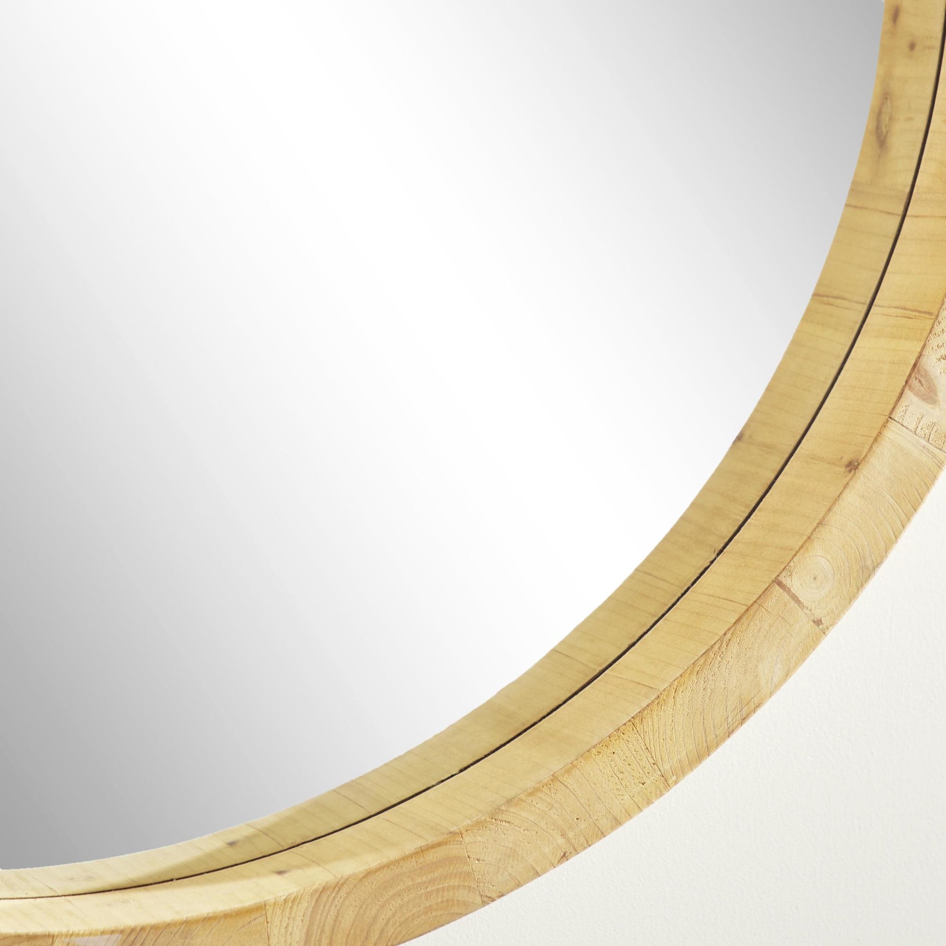 Brown Wood Room Wall Mirror with Natural Wood Grains