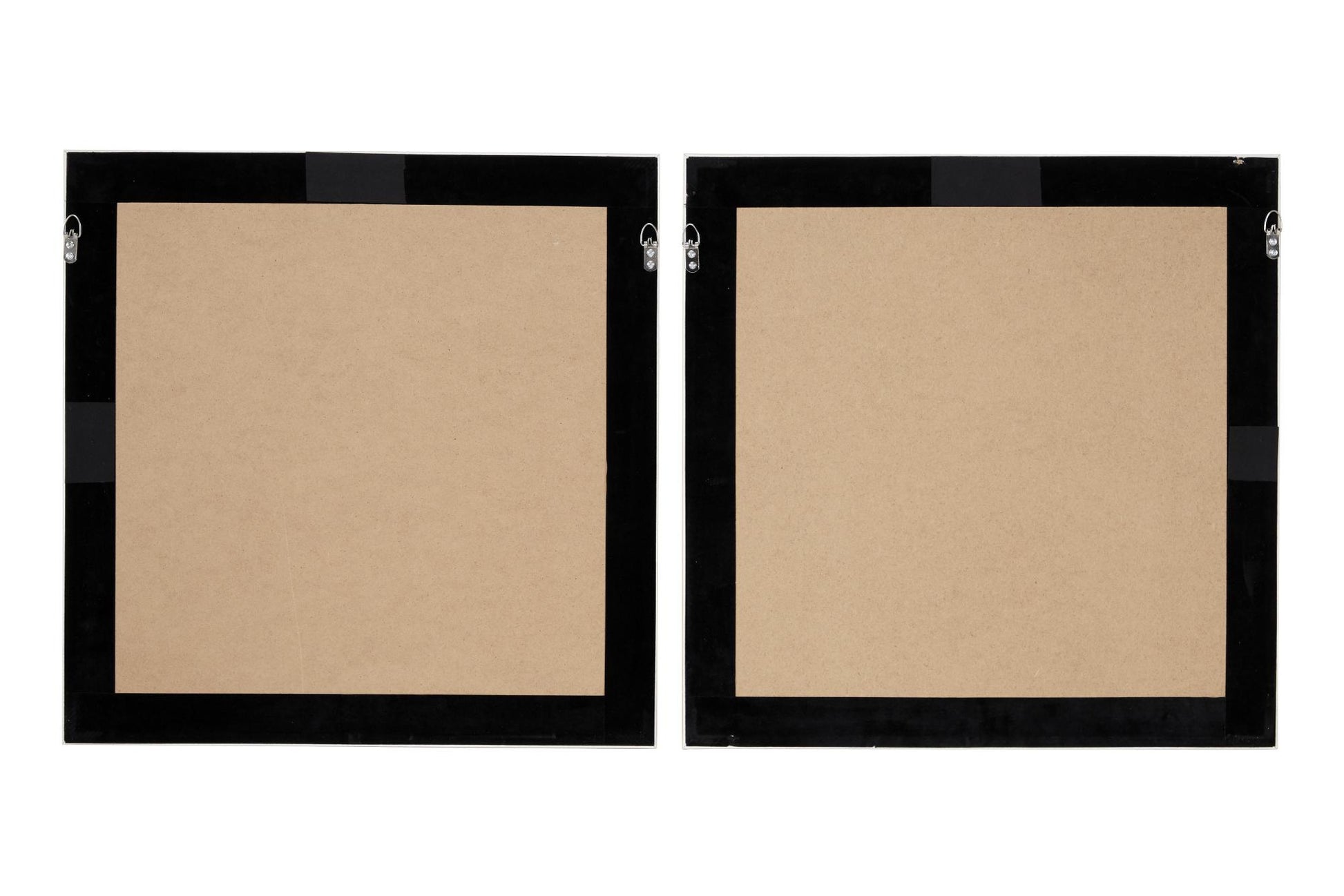 Set of 2 Abstract Brown Wooden Handmade Twisted Ribbon Home Shadow Box with Beige Linen Backing