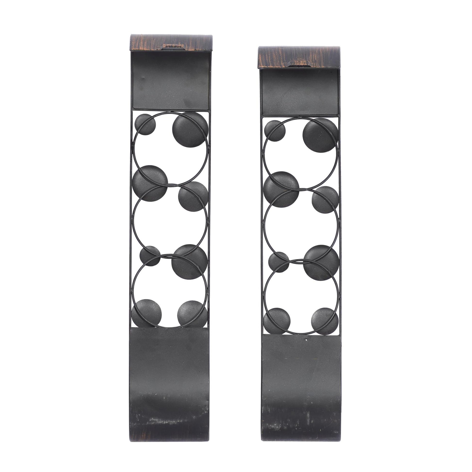 Set of 2 Brown Metal 2 Candle Indoor Outdoor Wall Sconce