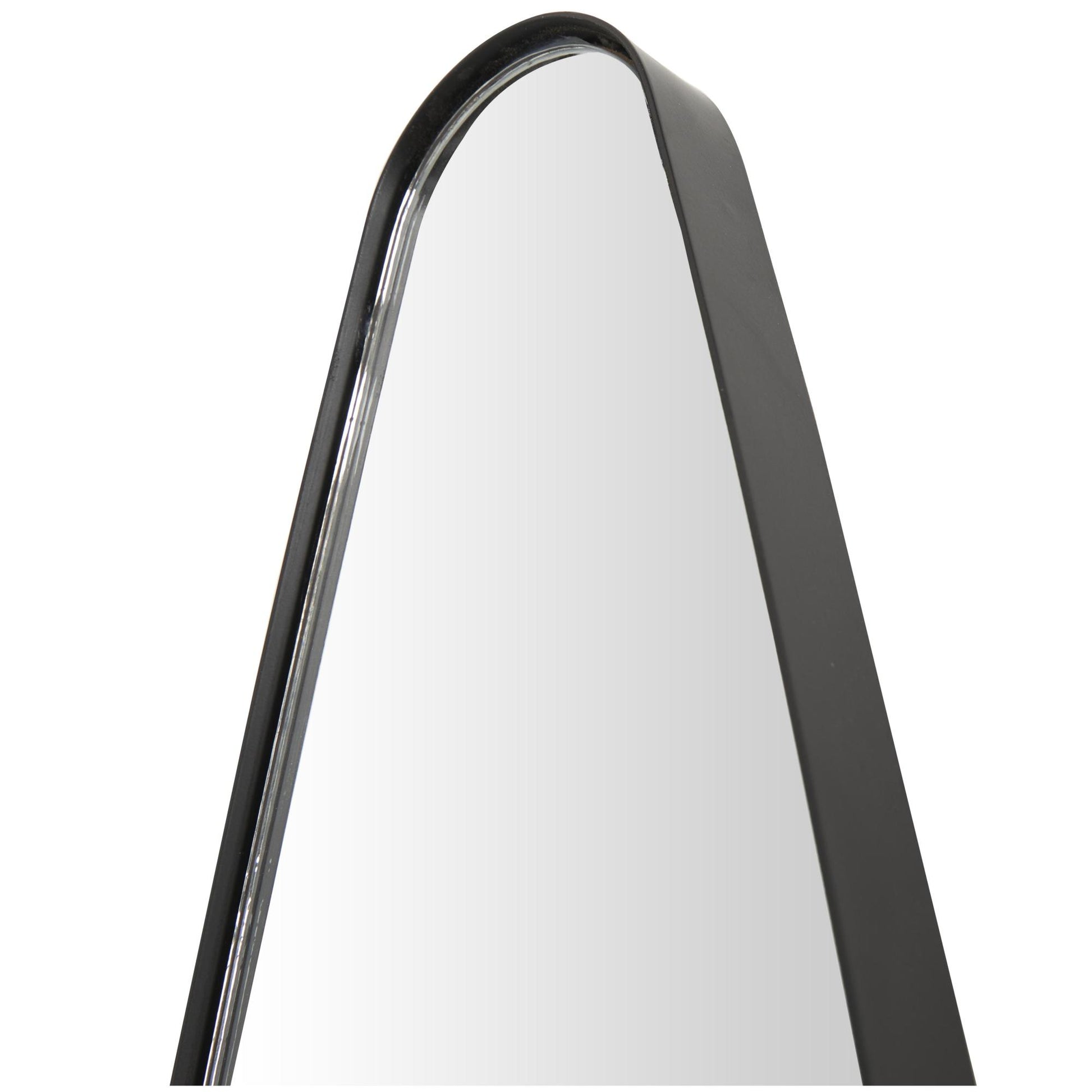 Set of 3 Black Metal Elongated Oval Room Wall Mirror