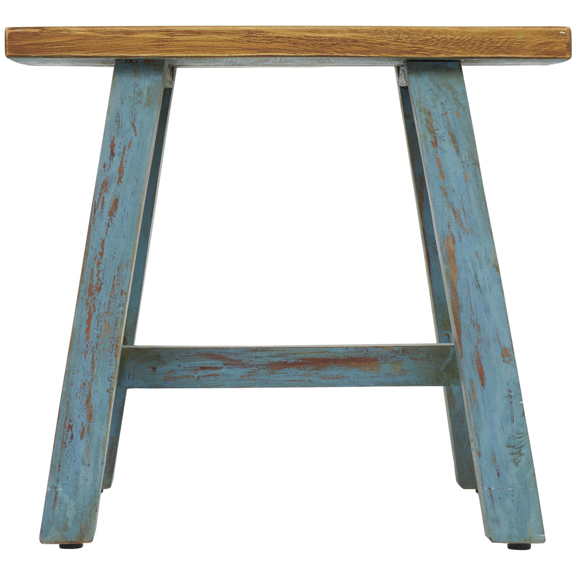 Wood Living Room Stool with Brown Wood Top 20" x 14" x 18"