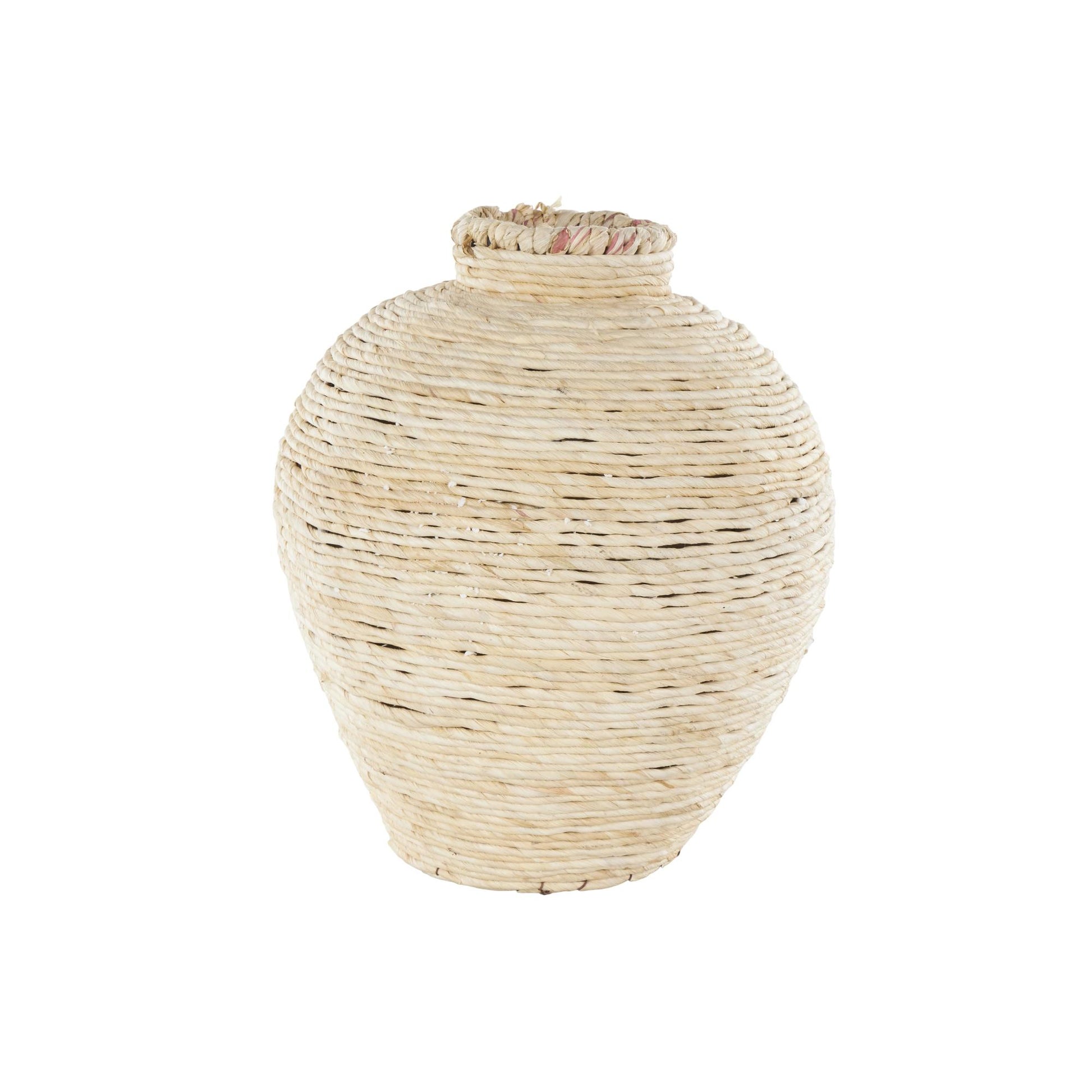 Cream Seagrass Handmade Wrapped Pot Decorative Vase