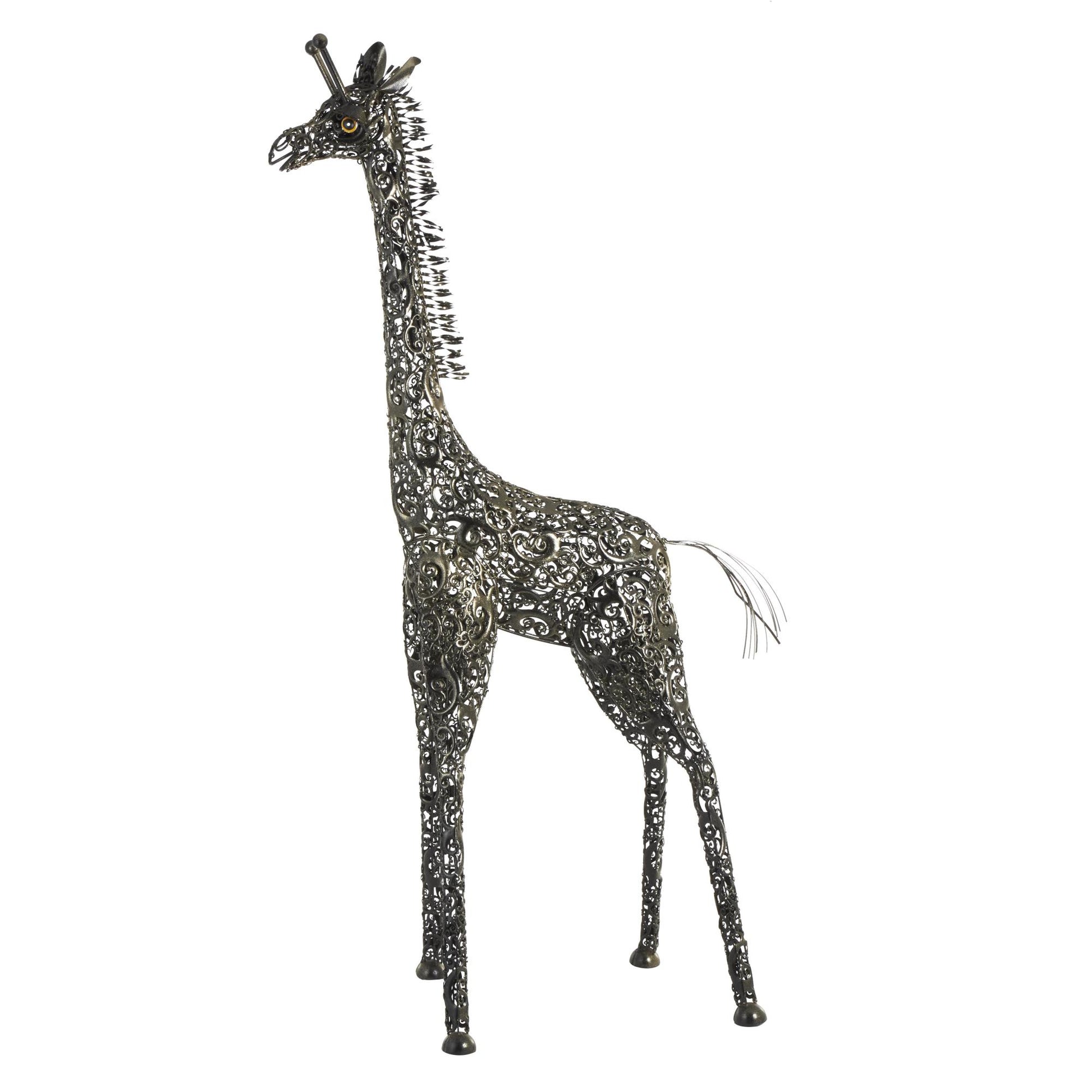 Giraffe Black Metal Indoor Outdoor Tall Decorative Garden Sculpture
