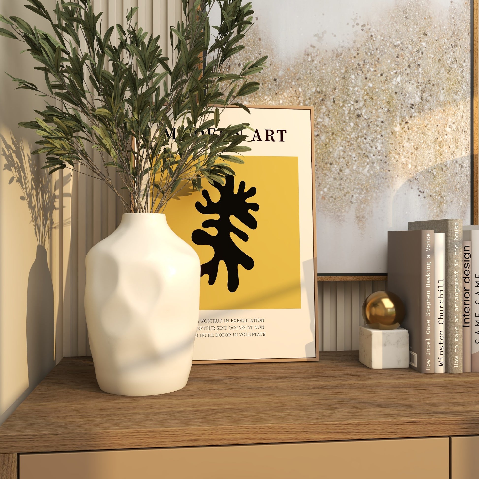 CosmoLiving by Cosmopolitan Abstract Ceramic Faceted Decorative Vase